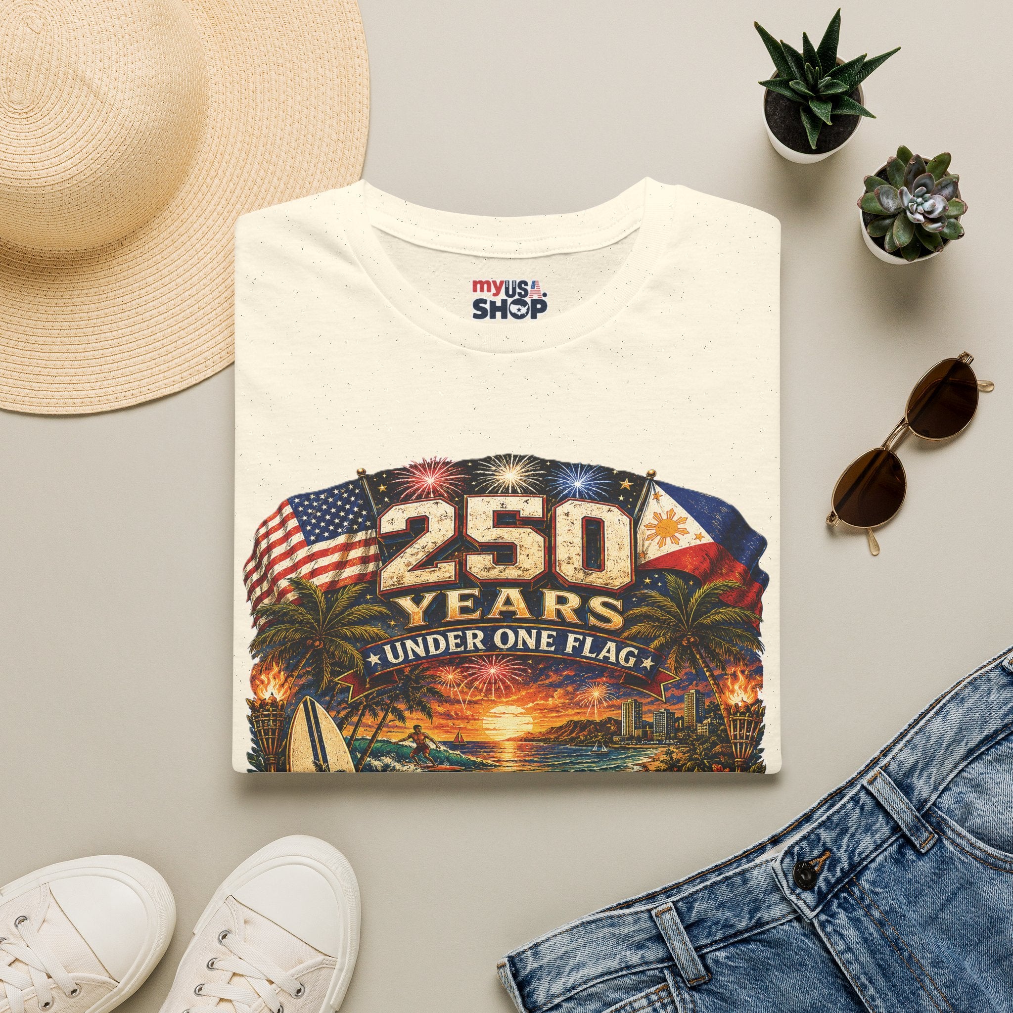 America 250 Years Under One Flag — USA & Philippines Patriotic