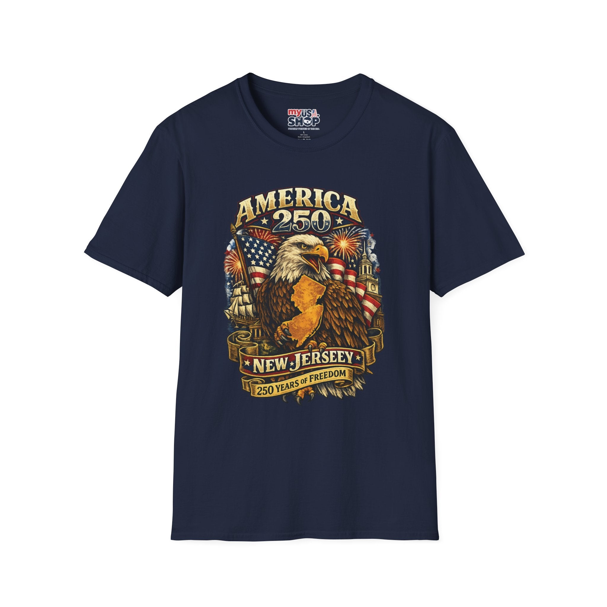 America 250 Eagle T‑Shirt — New Jersey Patriotic Tee