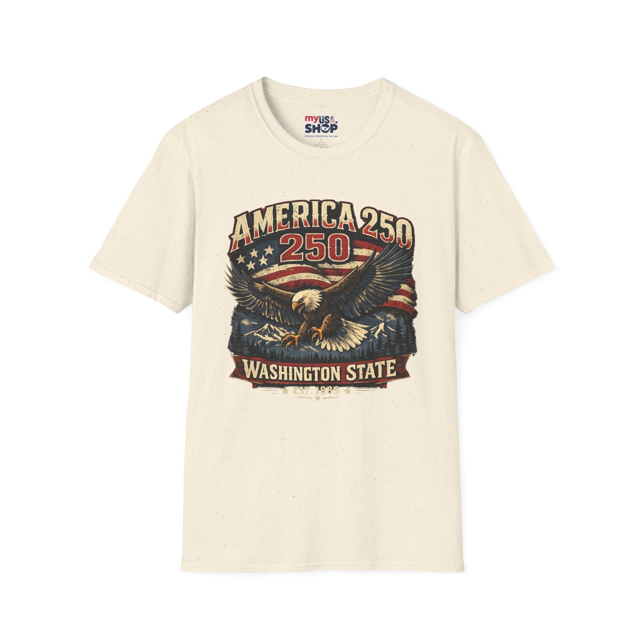 America 250 Eagle T-Shirt — Washington State Patriotic Tee