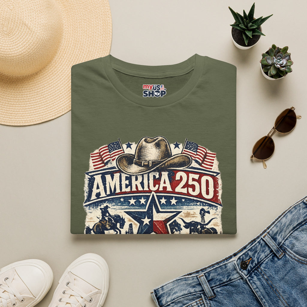 America 250 Texas T-Shirt — Western Heritage Graphic Tee