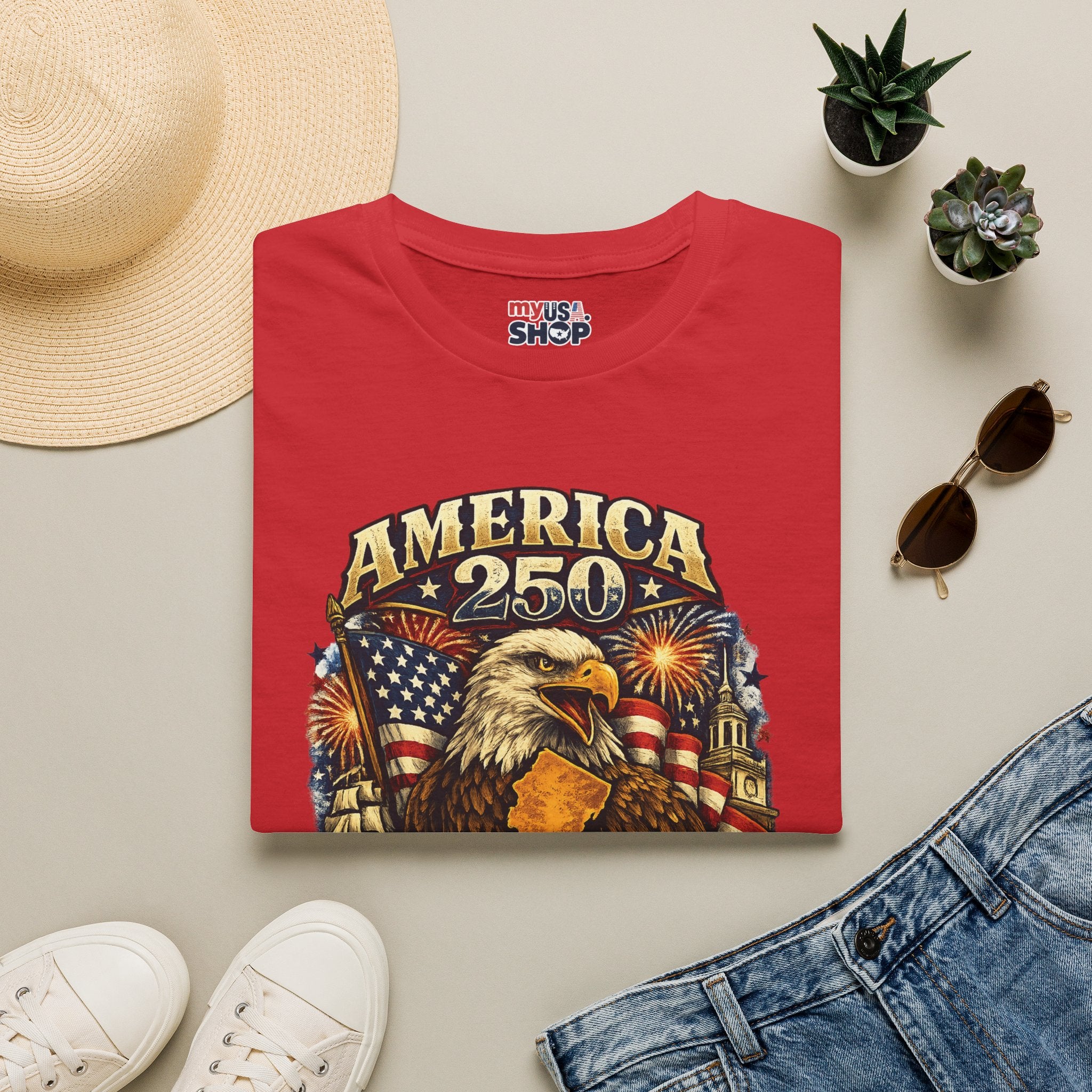 America 250 Eagle T‑Shirt — New Jersey Patriotic Tee