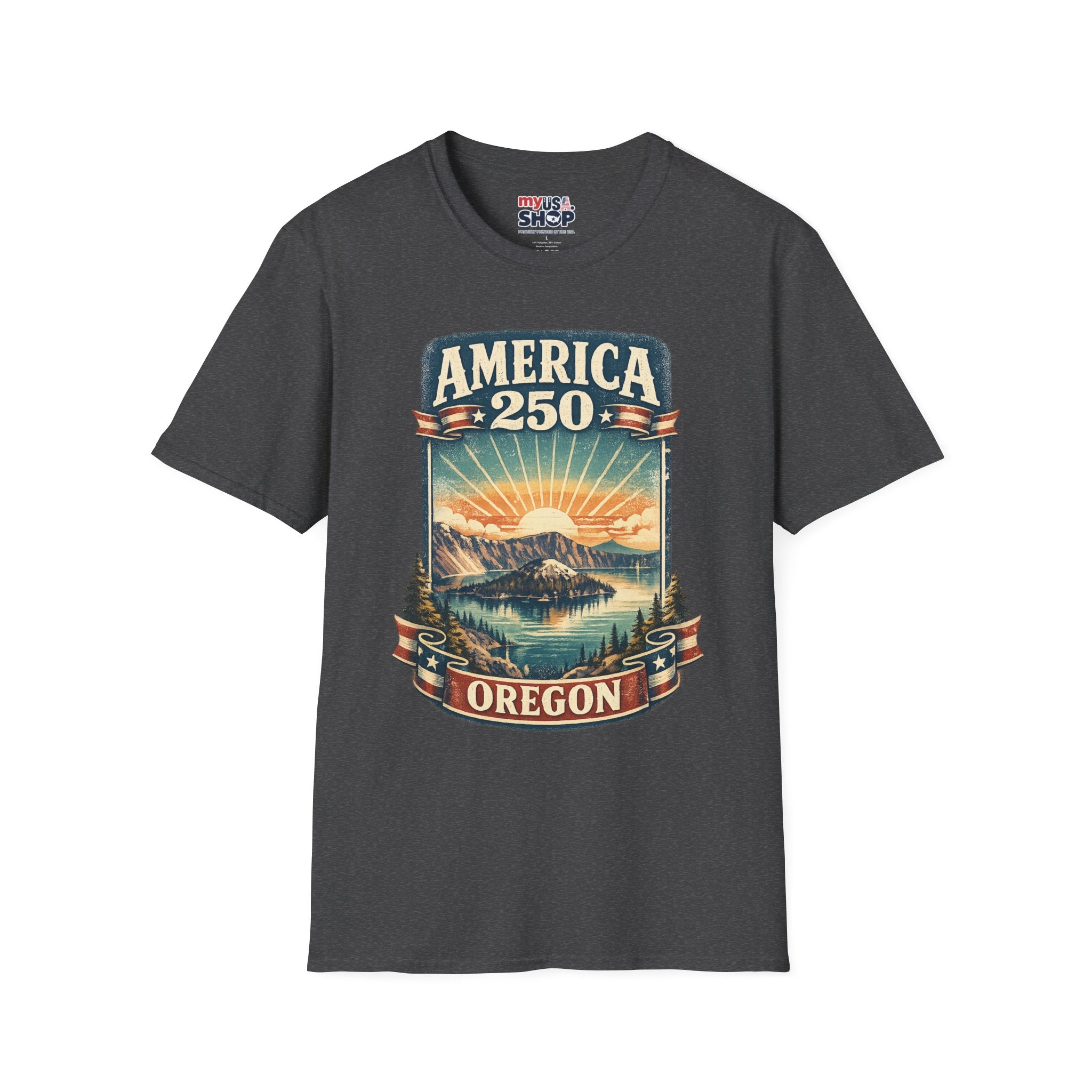 Oregon America 250 Shirt — Crater Lake Sunset Vintage Tee