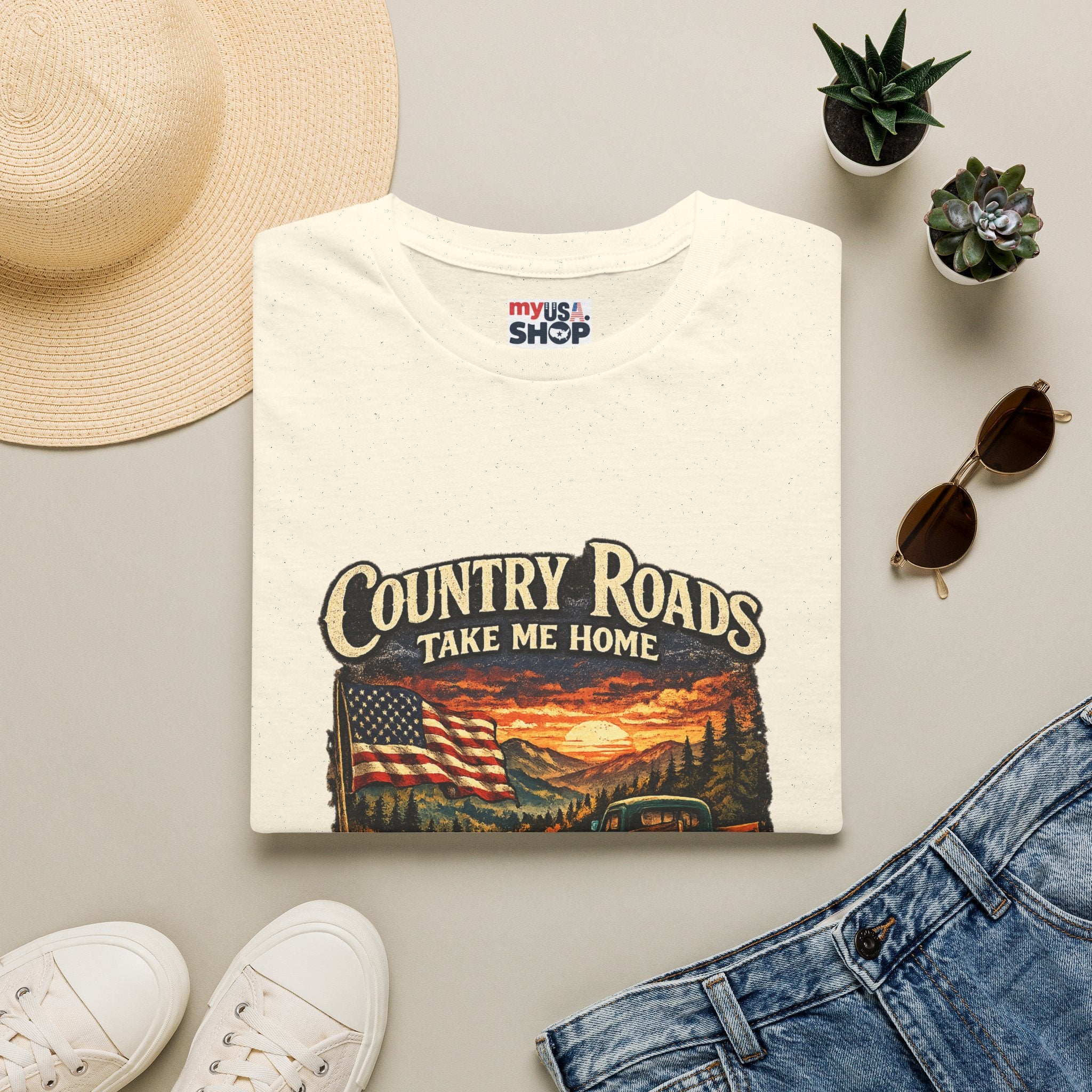 America 250 T-Shirt — "Take Me Home" West Virginia Scenic Graphic Tee