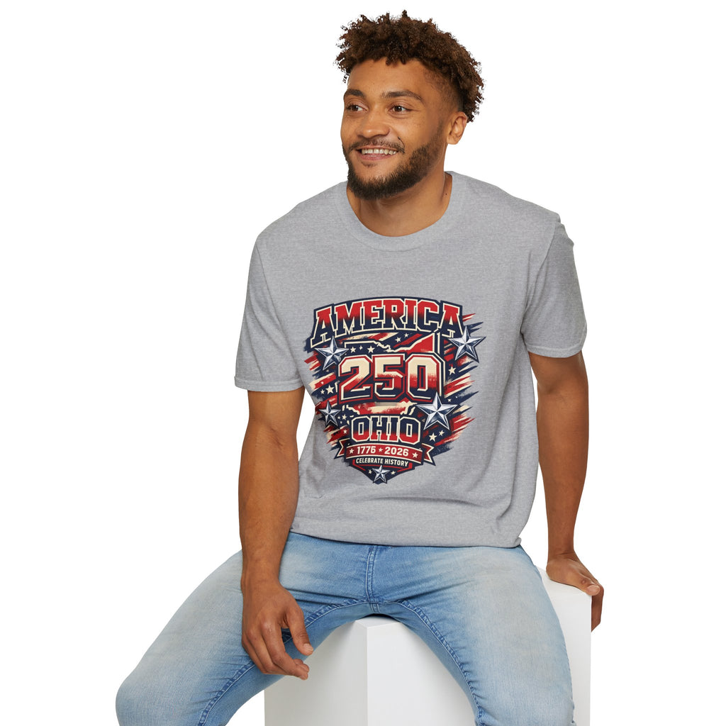 America 250 – Ohio Celebrating History Patriotic Vintage Tee Design