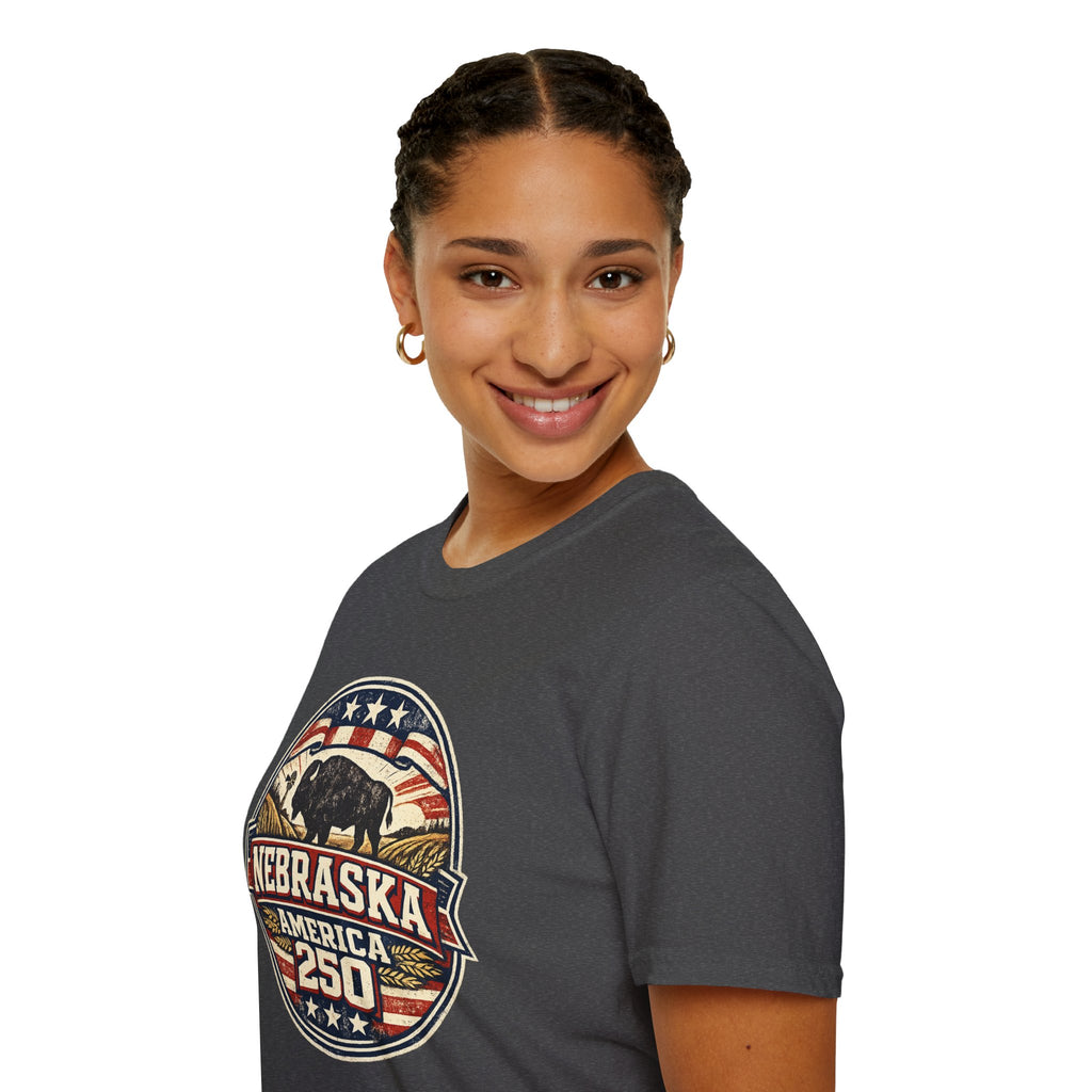 Nebraska Buffalo Retro T-Shirt — America 250 Vintage State Pride Tee