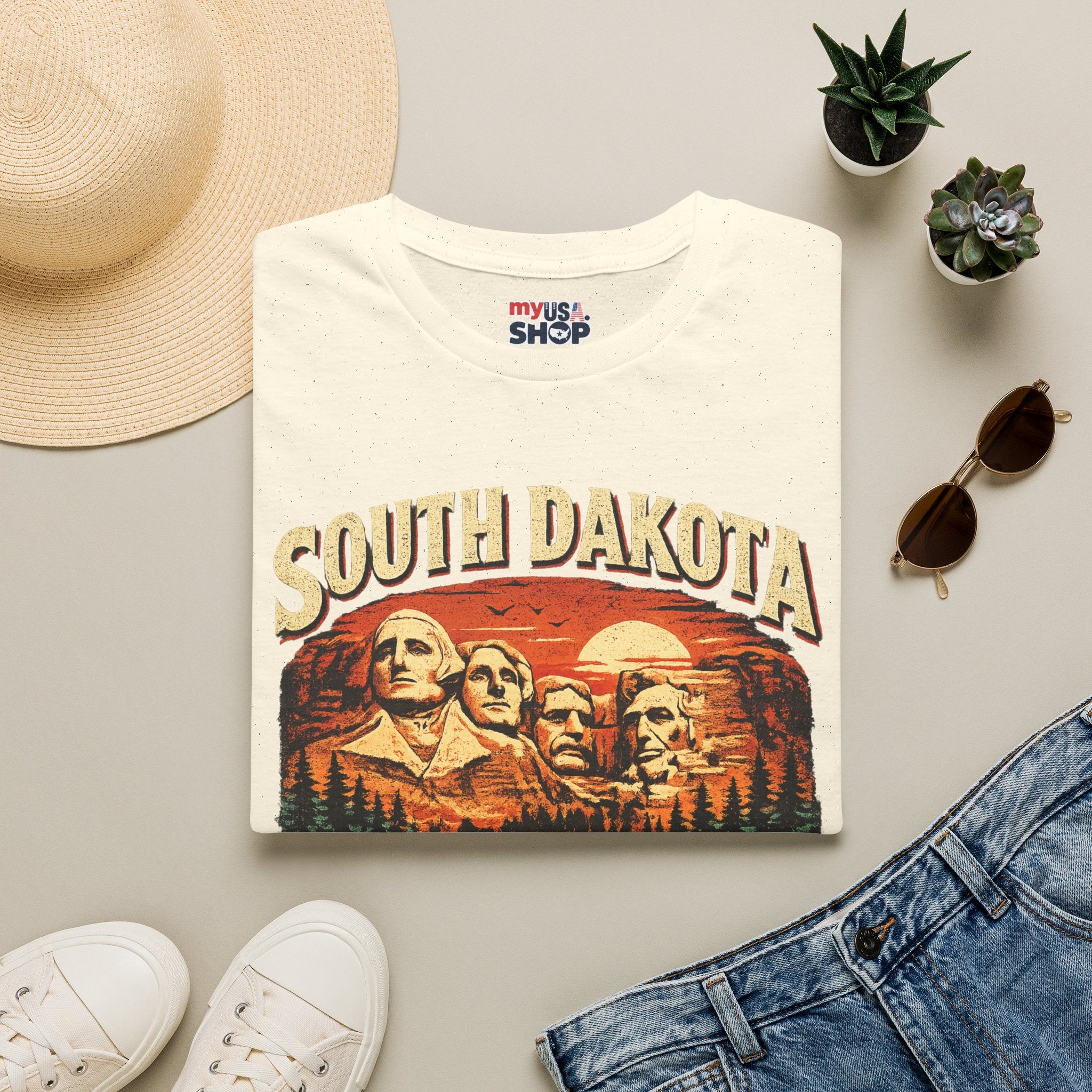 America 250 South Dakota Shirt — Sunset Mount Rushmore Celebration Tee