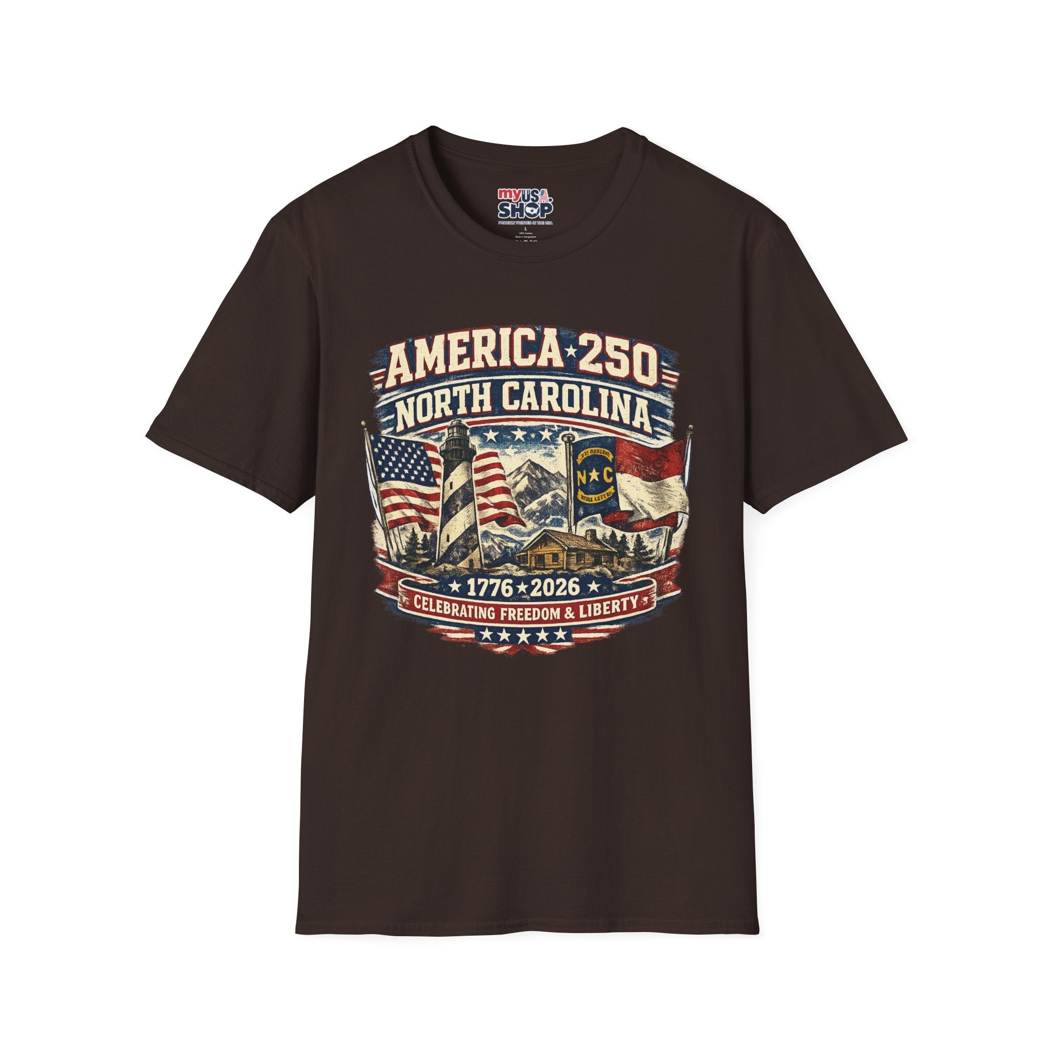 America 250 North Carolina T-Shirt — 1776–2026 Patriotic State Pride Tee