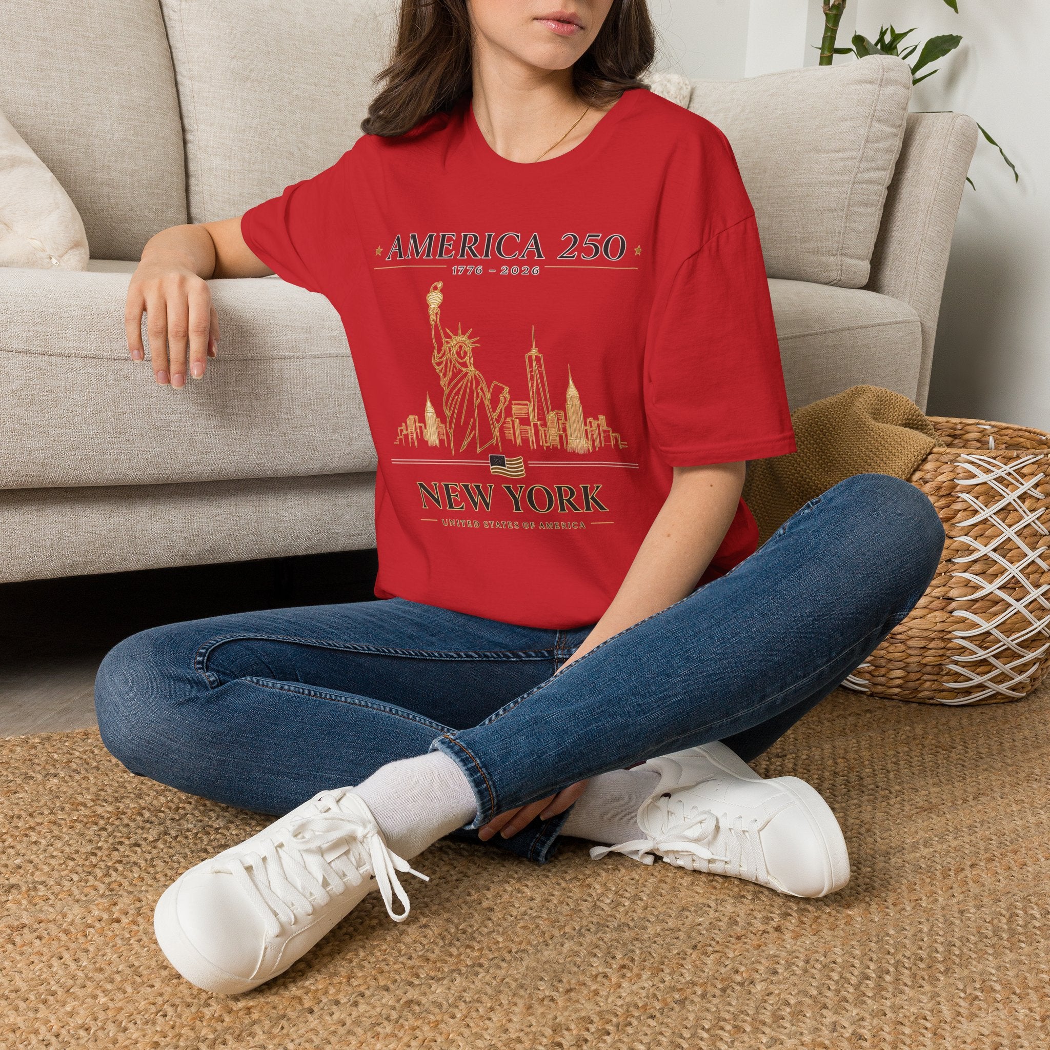 America 250 — USA Commemorative Tee (New York Statue of Liberty Design)