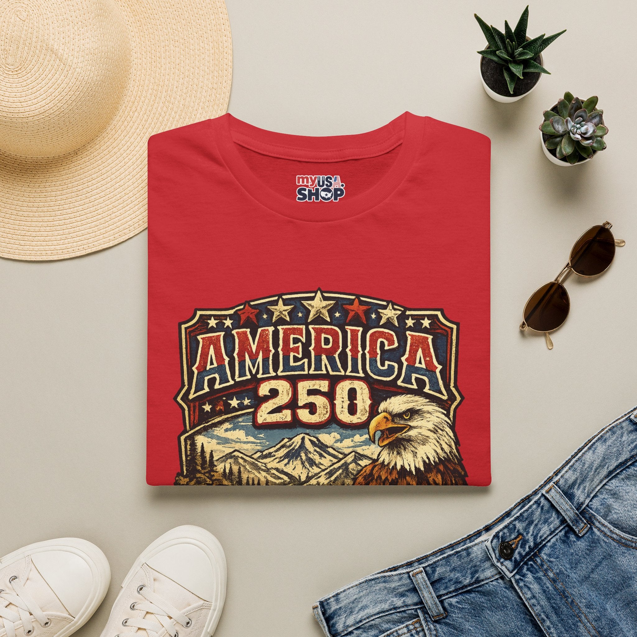 America 250 Oregon  Shirt — Heritage Eagle Americana Crest Tee