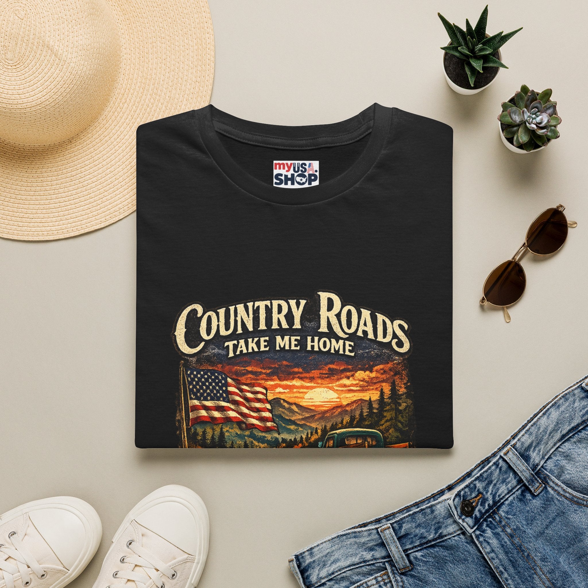 America 250 T-Shirt — "Take Me Home" West Virginia Scenic Graphic Tee