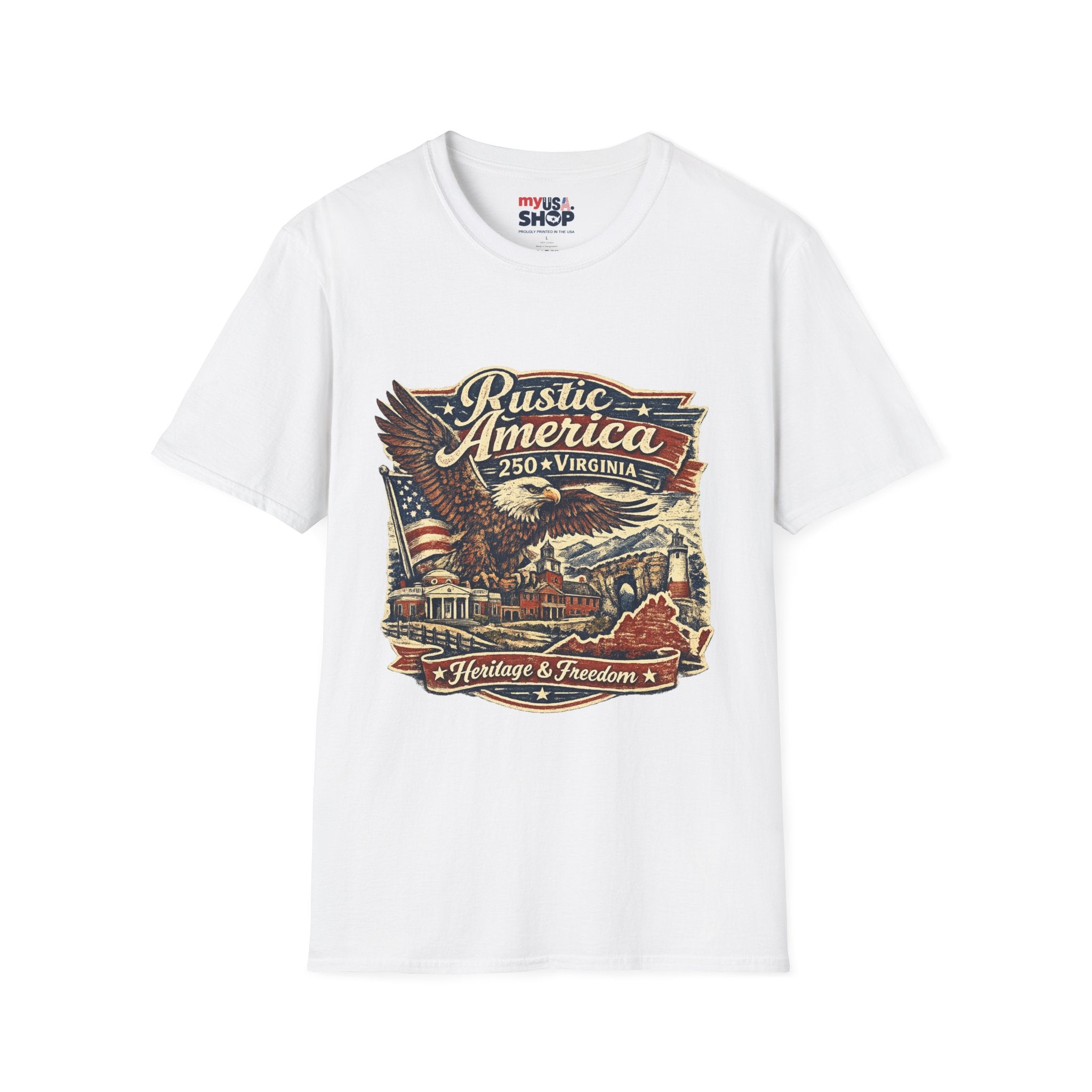America 250 Virginia Eagle T‑Shirt — Heritage & Freedom Vintage Design