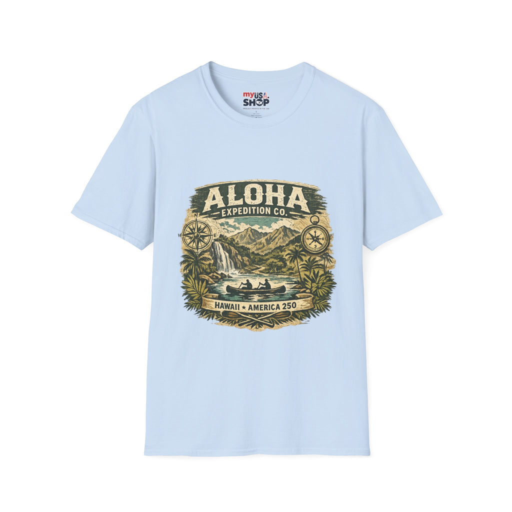 America 250 Hawaii Aloha Expedition T-Shirt — Vintage Hawaiian Adventure Tee