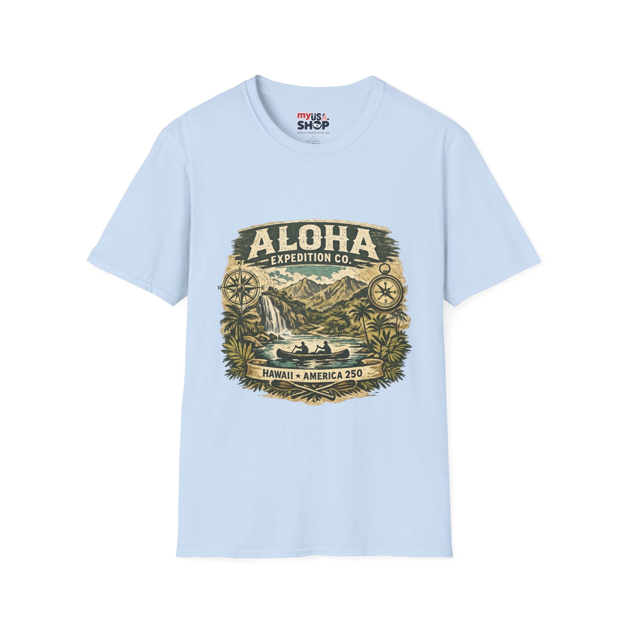 America 250 Hawaii Aloha Expedition T-Shirt — Vintage Hawaiian Adventure Tee