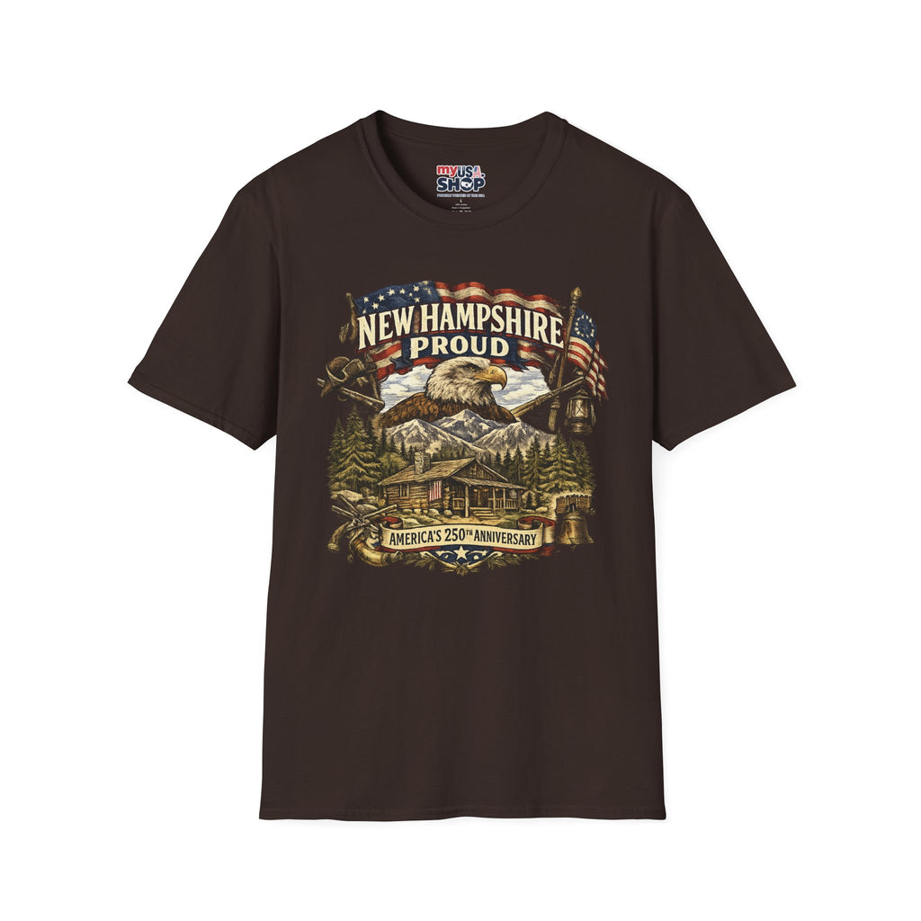 America 250 New Hampshire Proud T-Shirt — Patriotic Eagle State Tee