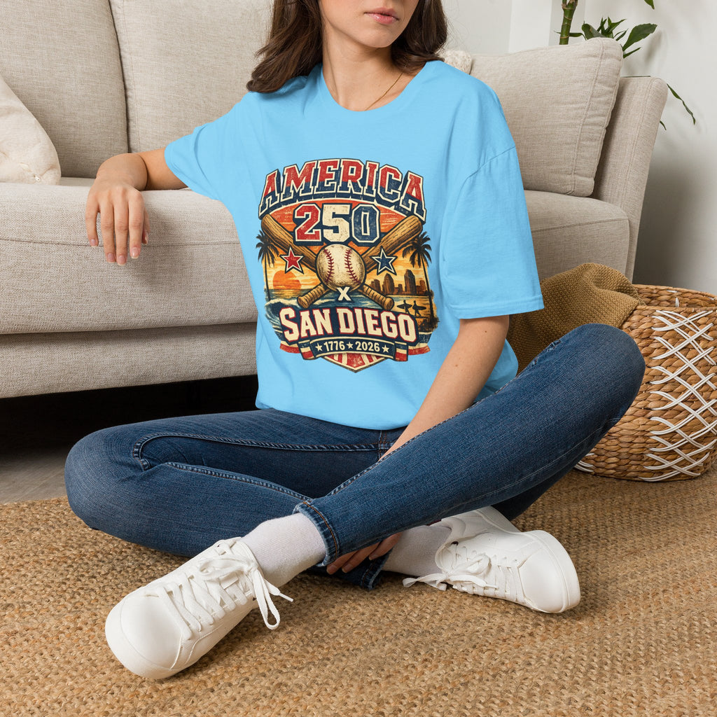 America 250 San Diego California Baseball Tee