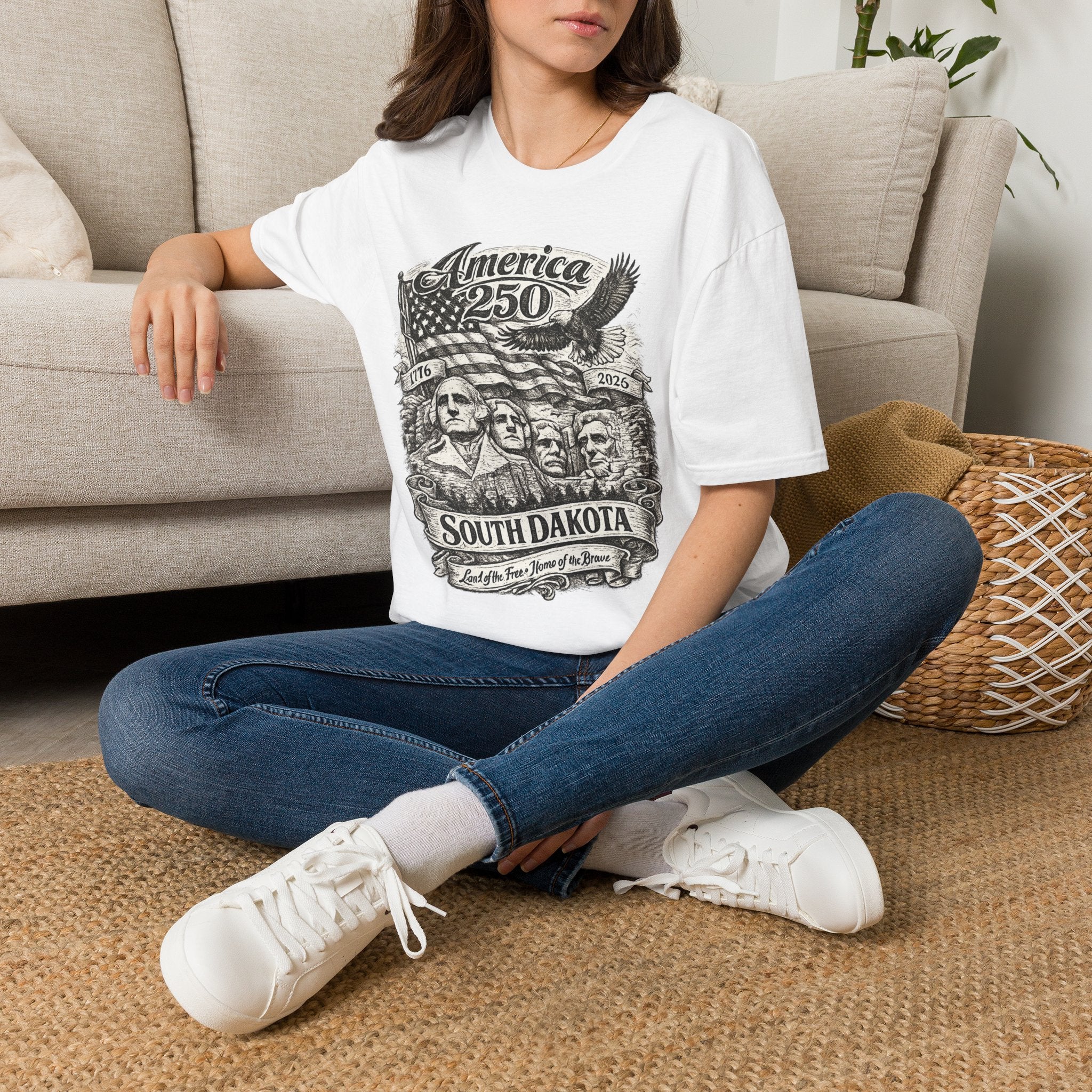 America 250 South Dakota T-Shirt — Mount Rushmore Patriotic Anniversary Graphic Tee