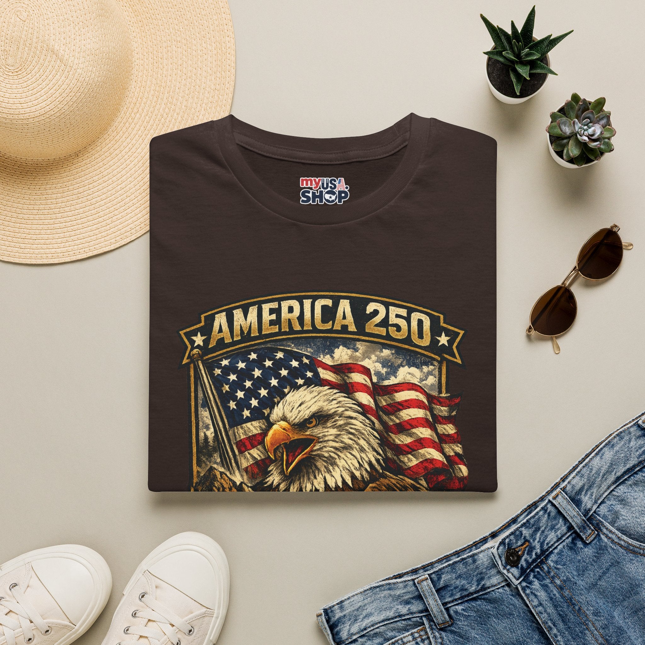 America 250 Eagle Flag T-Shirt — West Virginia Patriotic Anniversary Shirt