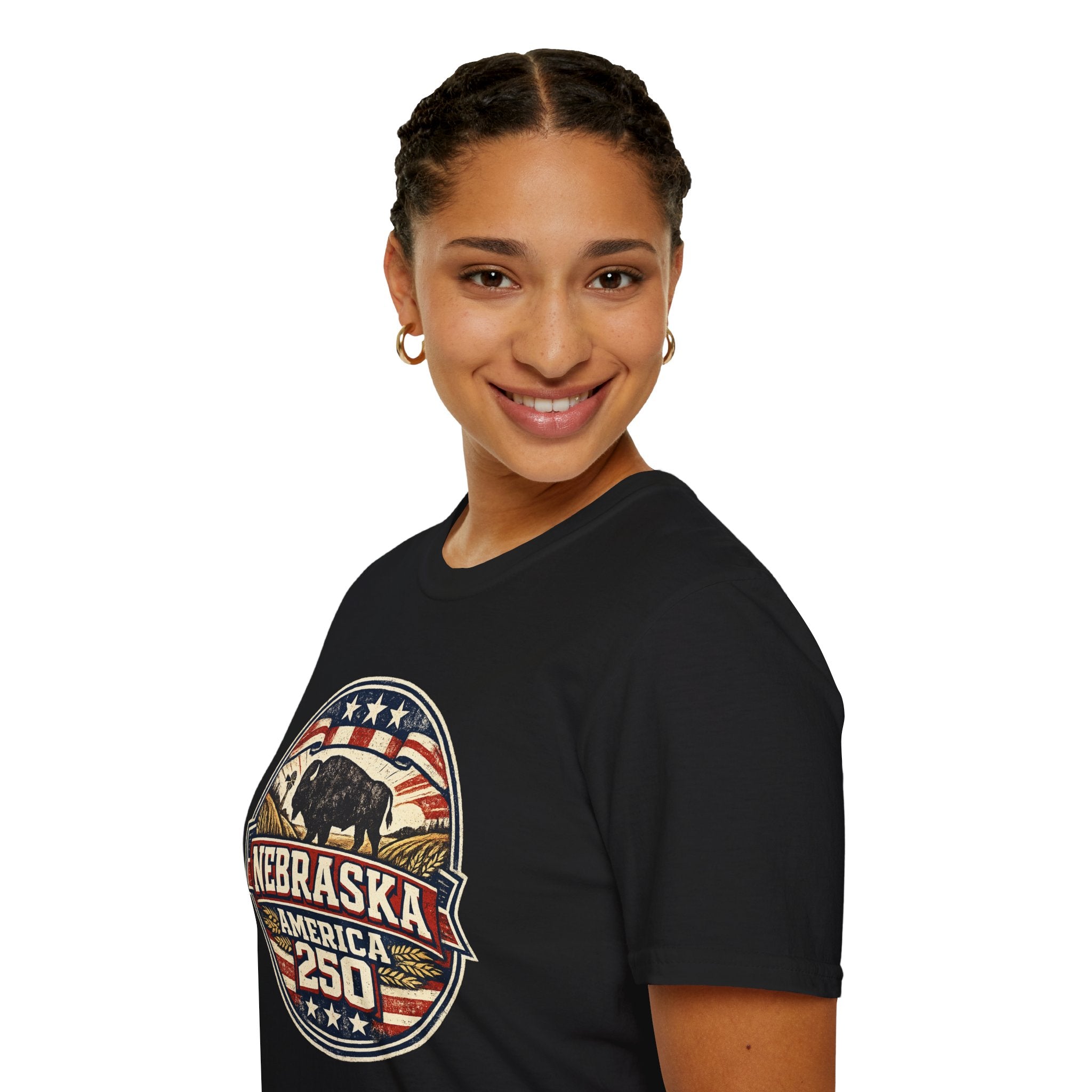 Nebraska Buffalo Retro T-Shirt — America 250 Vintage State Pride Tee