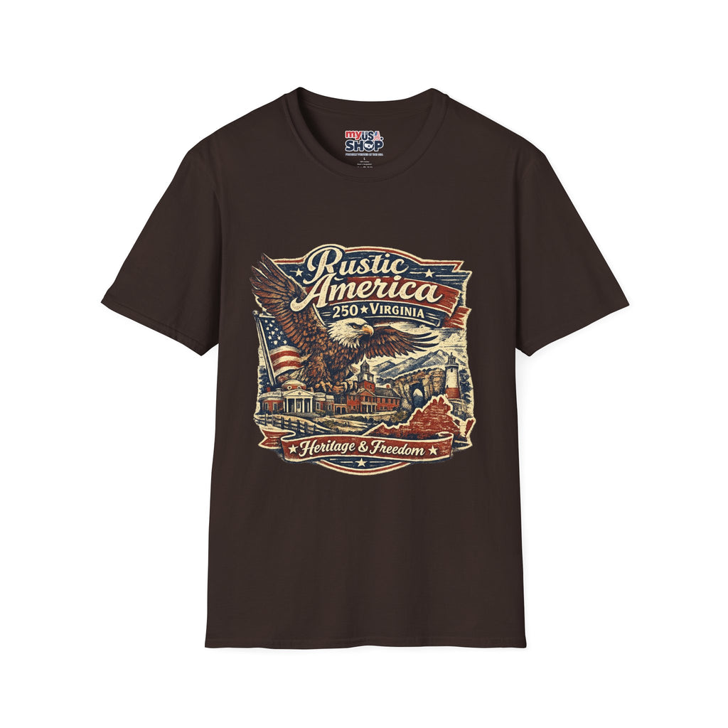 America 250 Virginia Eagle T‑Shirt — Heritage & Freedom Vintage Design