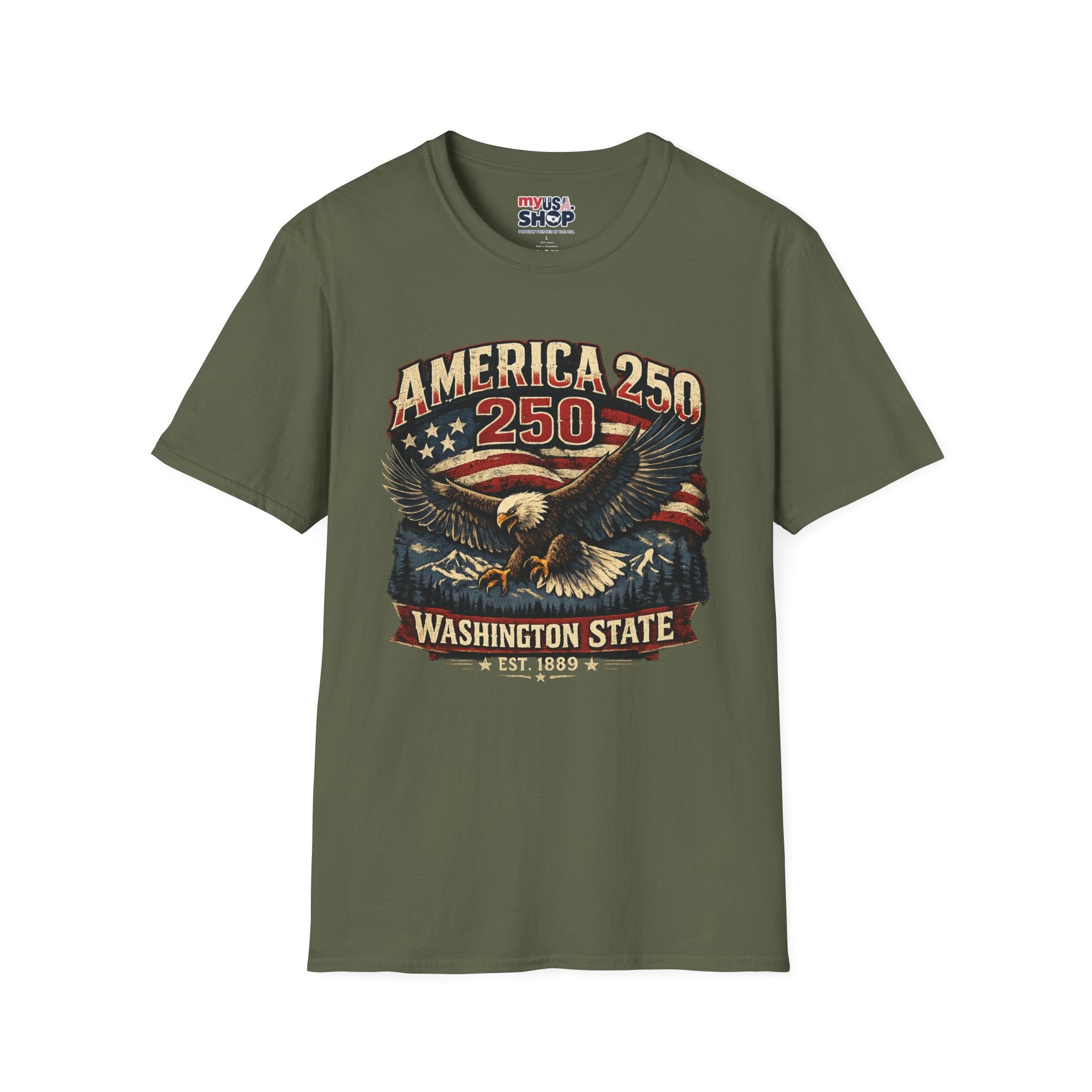 America 250 Eagle T-Shirt — Washington State Patriotic Tee