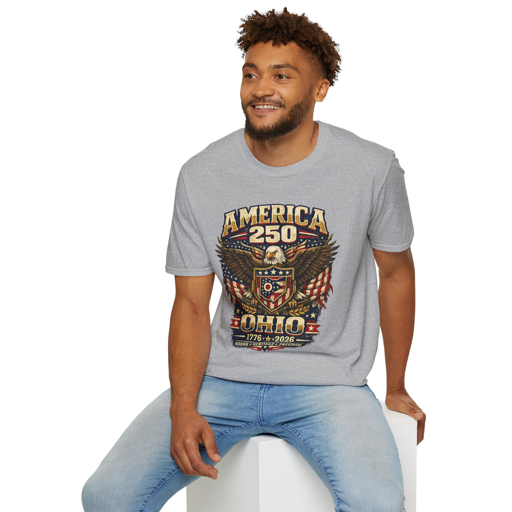 America 250 Ohio Eagle T-Shirt —1776–2026 Patriotic Tee