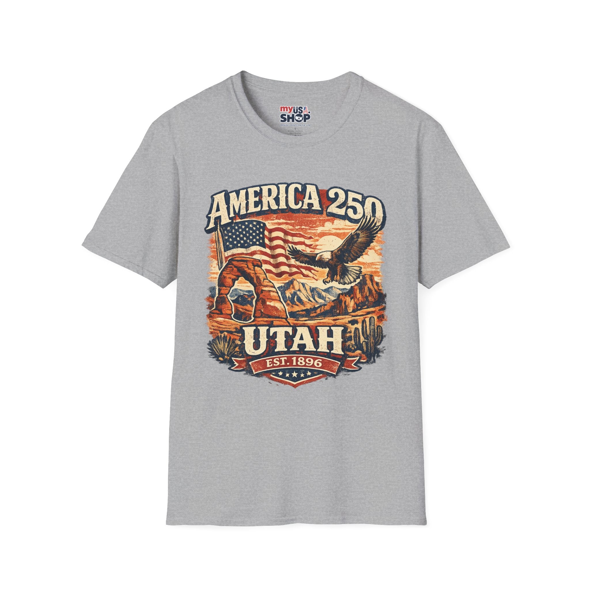 America 250 Utah T‑Shirt — Vintage Patriotic Eagle & Flag Tee