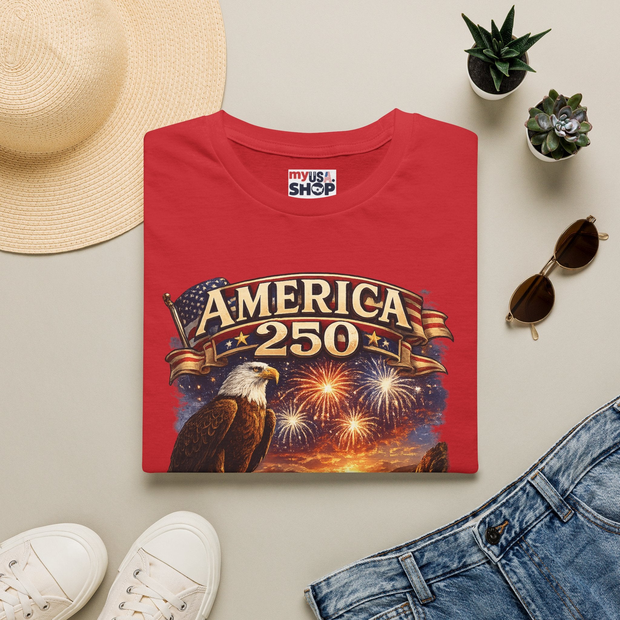 America 250 Eagle Fireworks T-Shirt