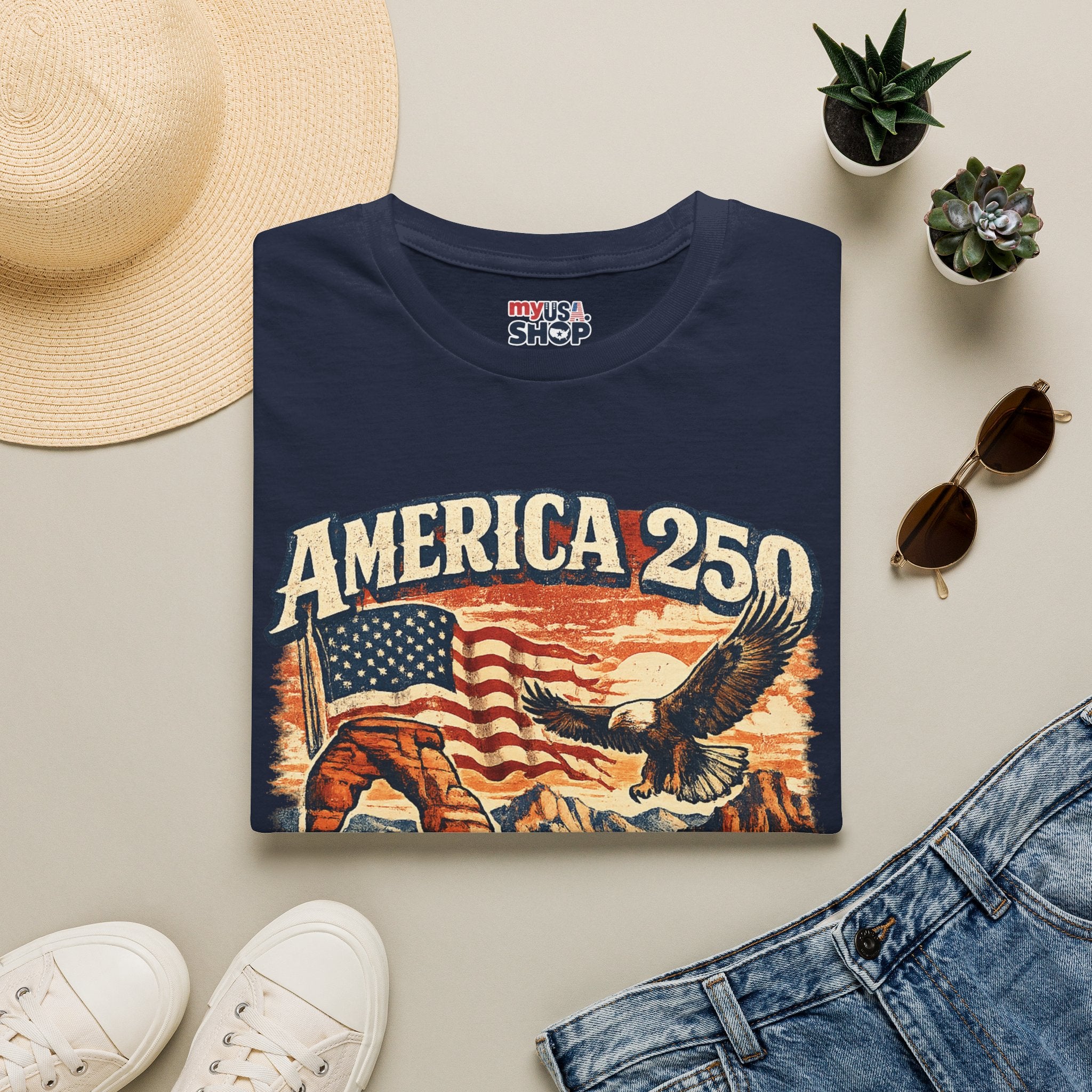 America 250 Utah T‑Shirt — Vintage Patriotic Eagle & Flag Tee