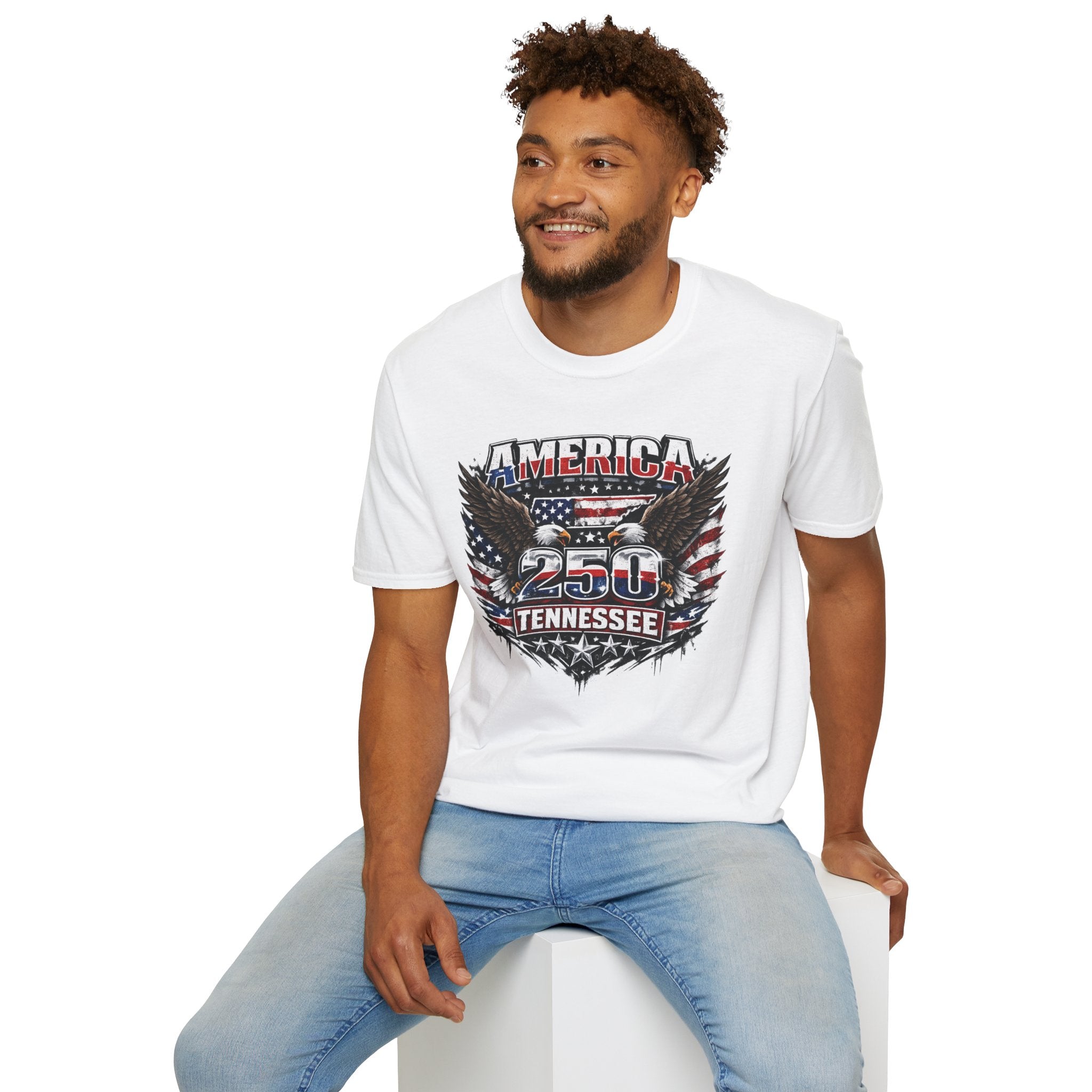 America 250 Tennessee T-Shirt — Vintage Patriotic Eagle Graphic Tee