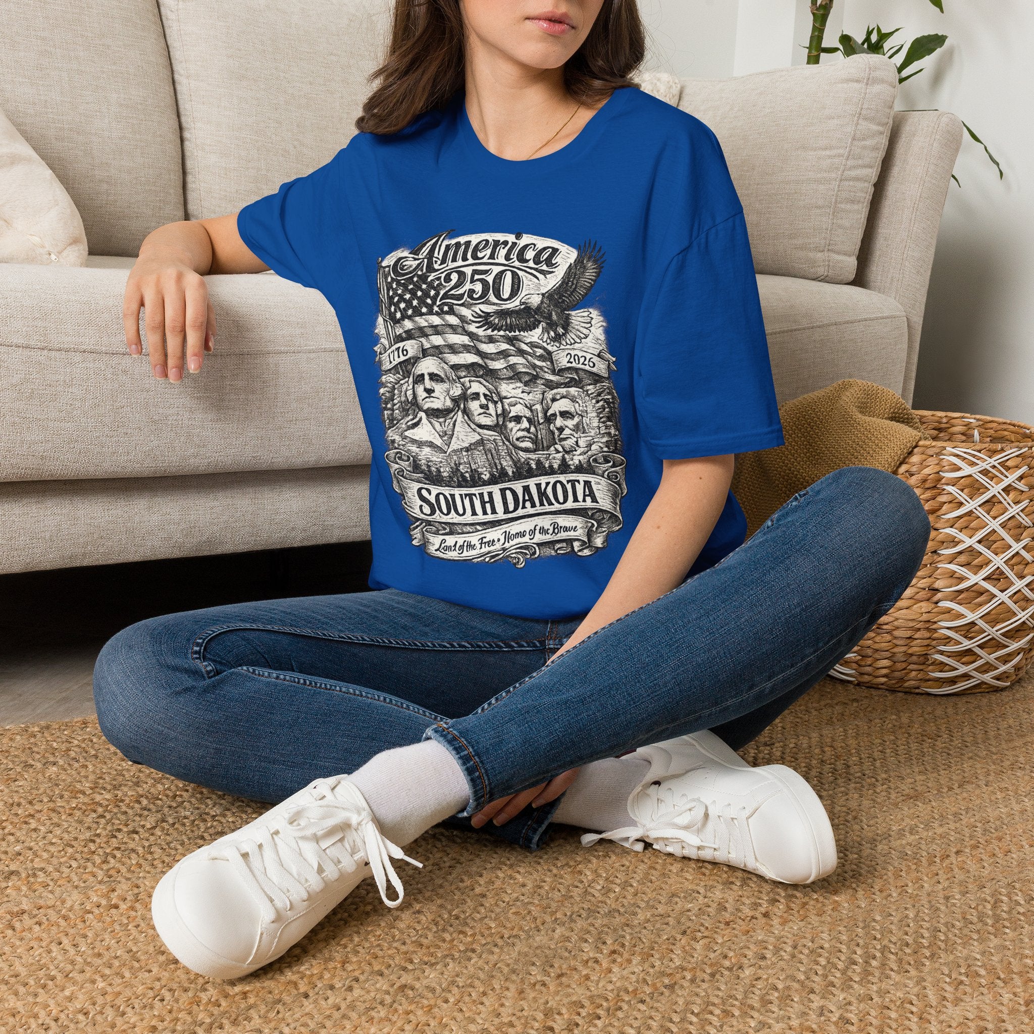 America 250 South Dakota T-Shirt — Mount Rushmore Patriotic Anniversary Graphic Tee