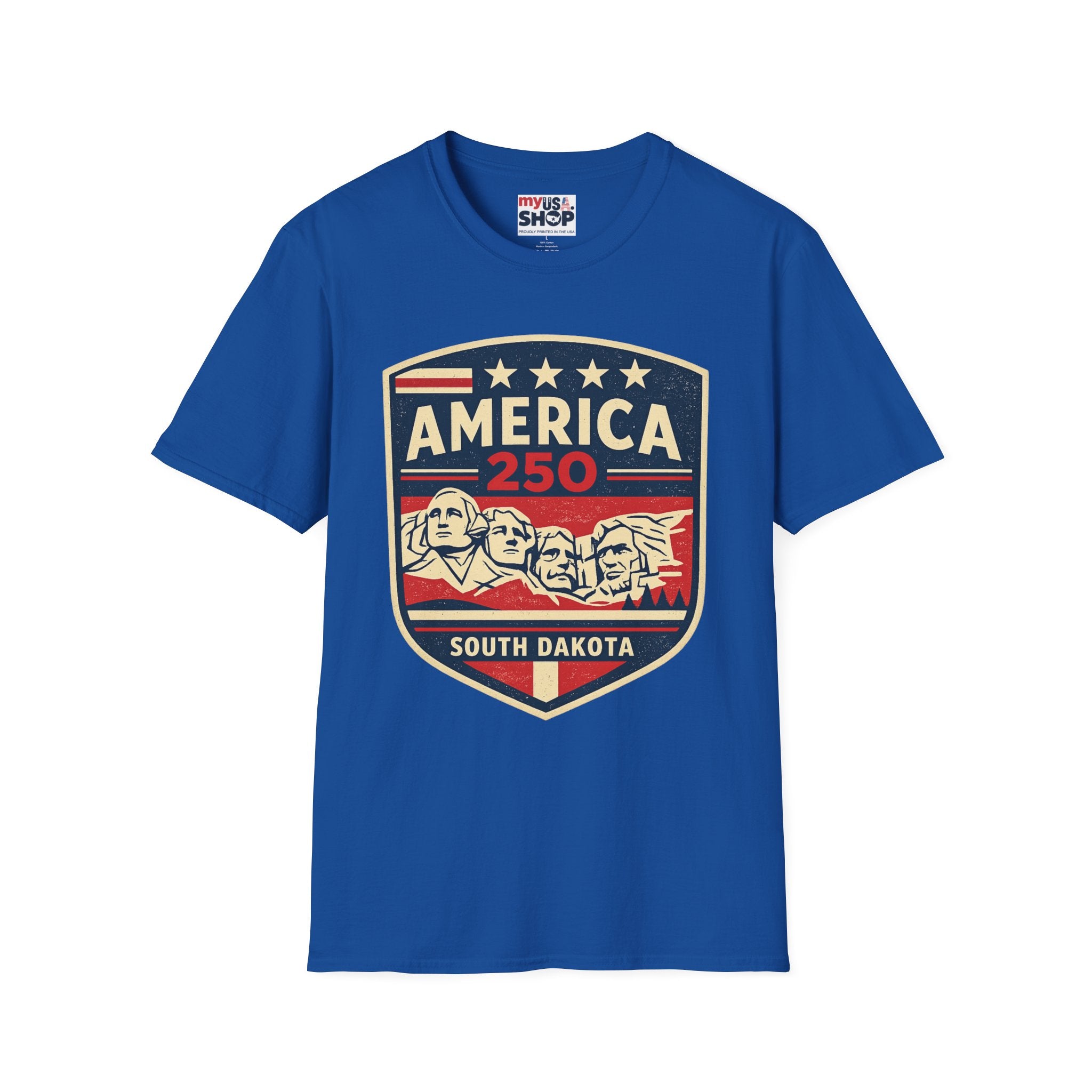 America 250 South Dakota Shirt — Retro Mount Rushmore USA Graphic Tee