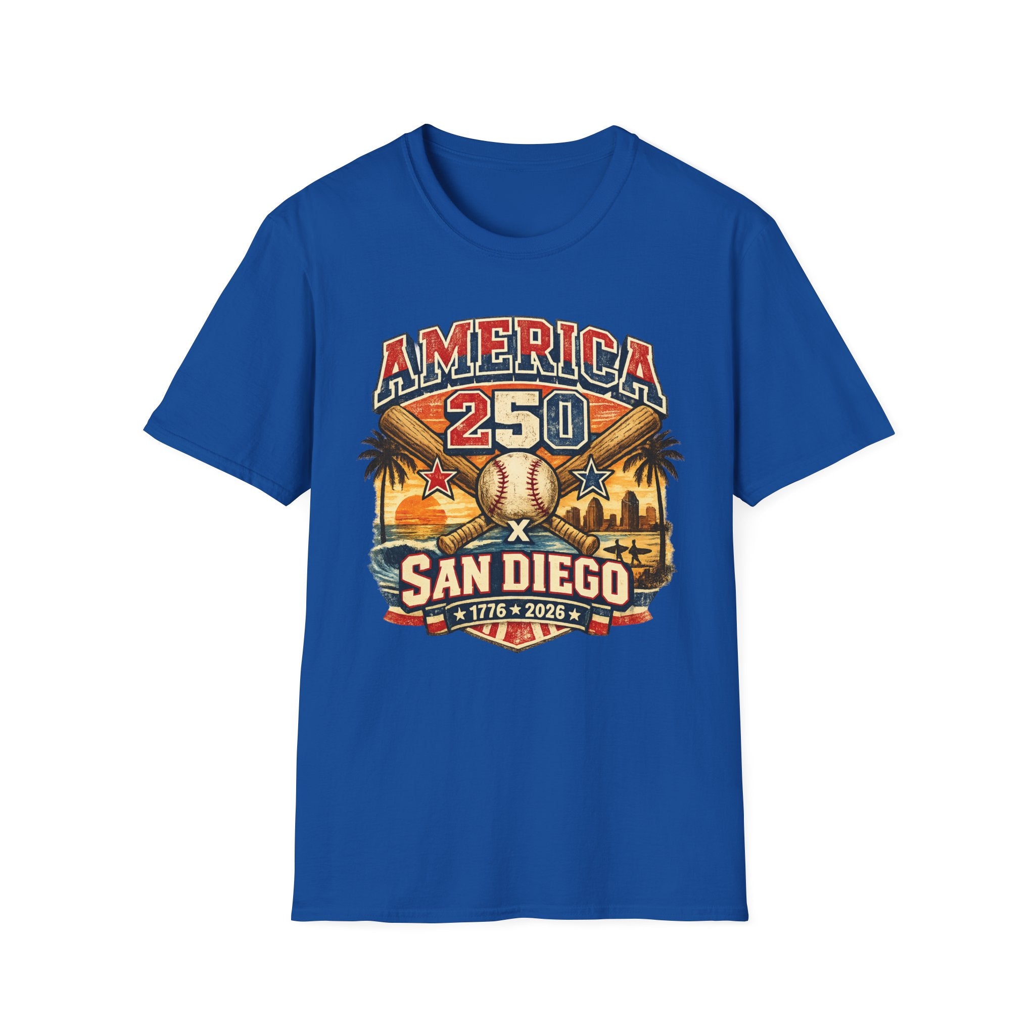 America 250 San Diego California Baseball Tee