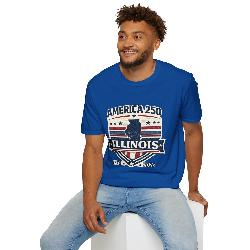 America 250 Illinois T-Shirt — 1776–2026 Bicentennial USA State Pride Tee