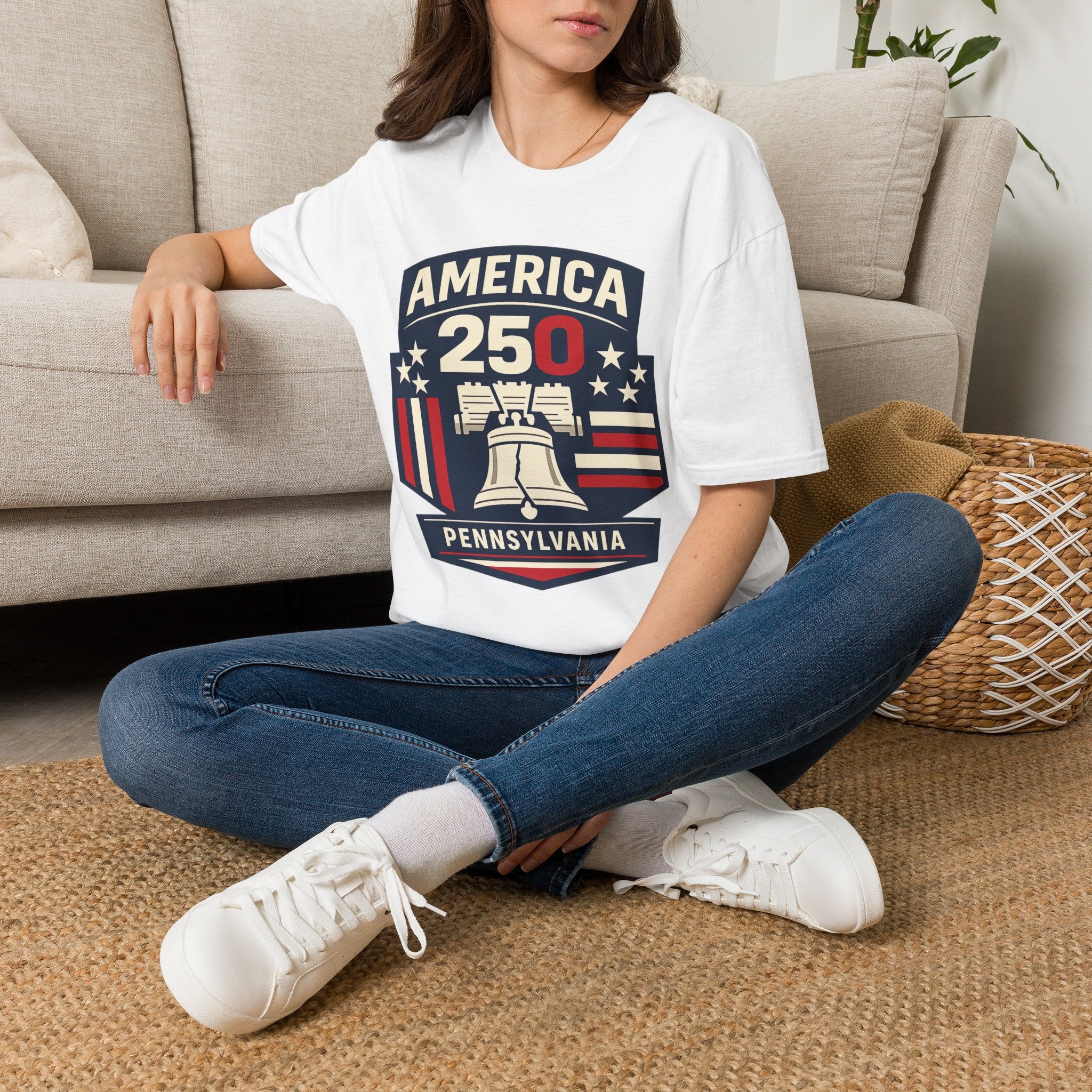 Pennsylvania America 250 Shirt — Modern Minimal Patriotic Badge Tee
