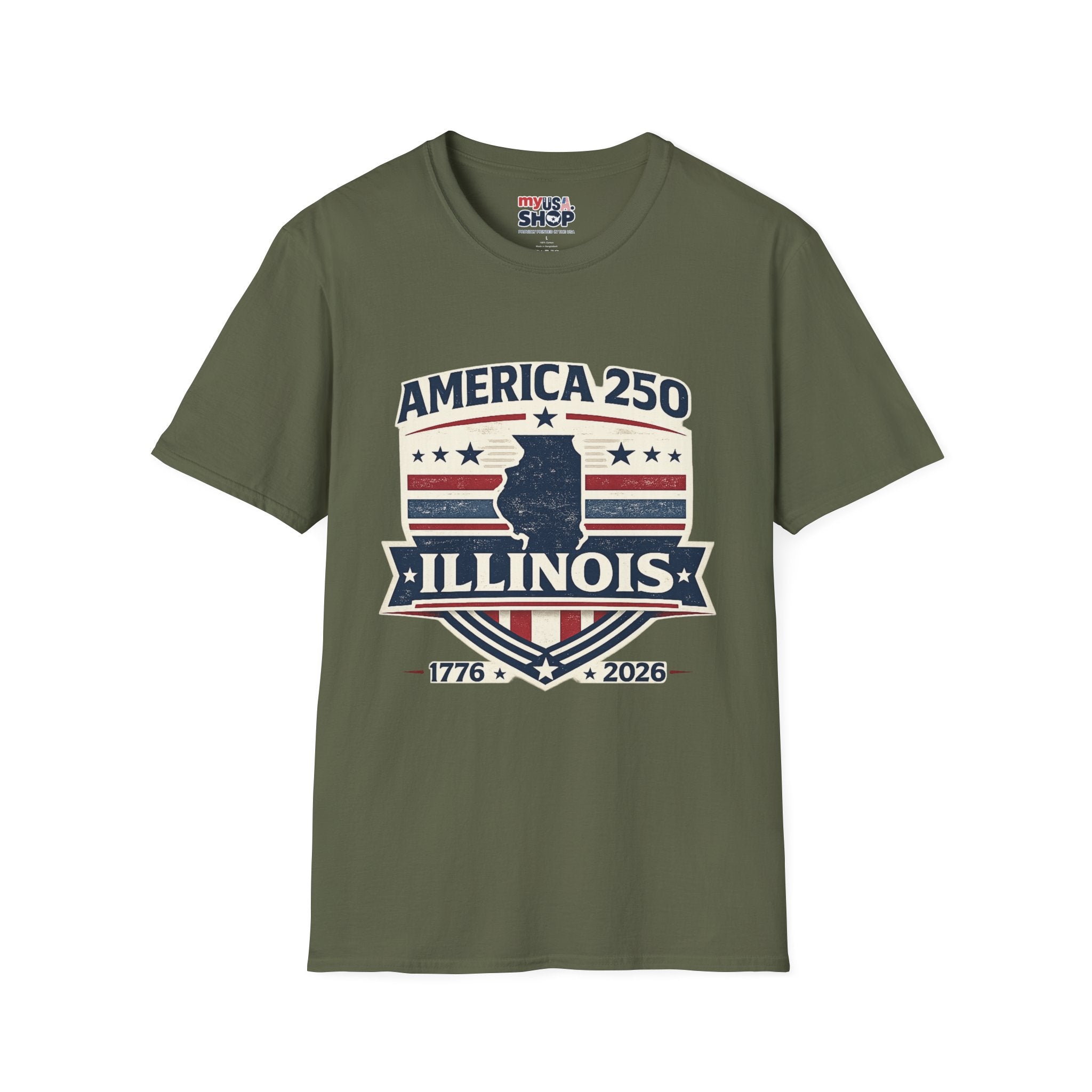 America 250 Illinois T-Shirt — 1776–2026 Bicentennial USA State Pride Tee