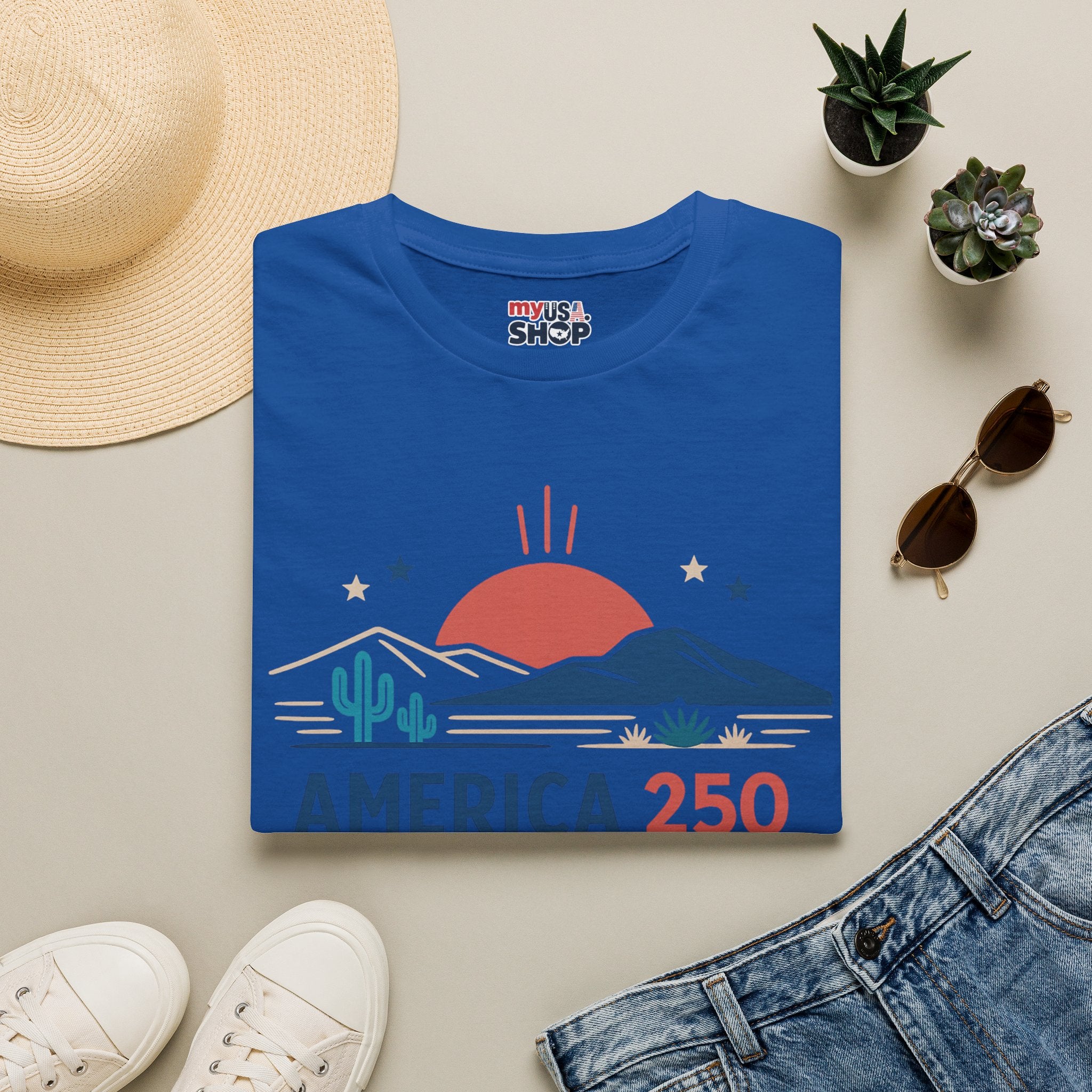 America 250 T-Shirt — New Mexico Desert Sunrise Graphic Tee
