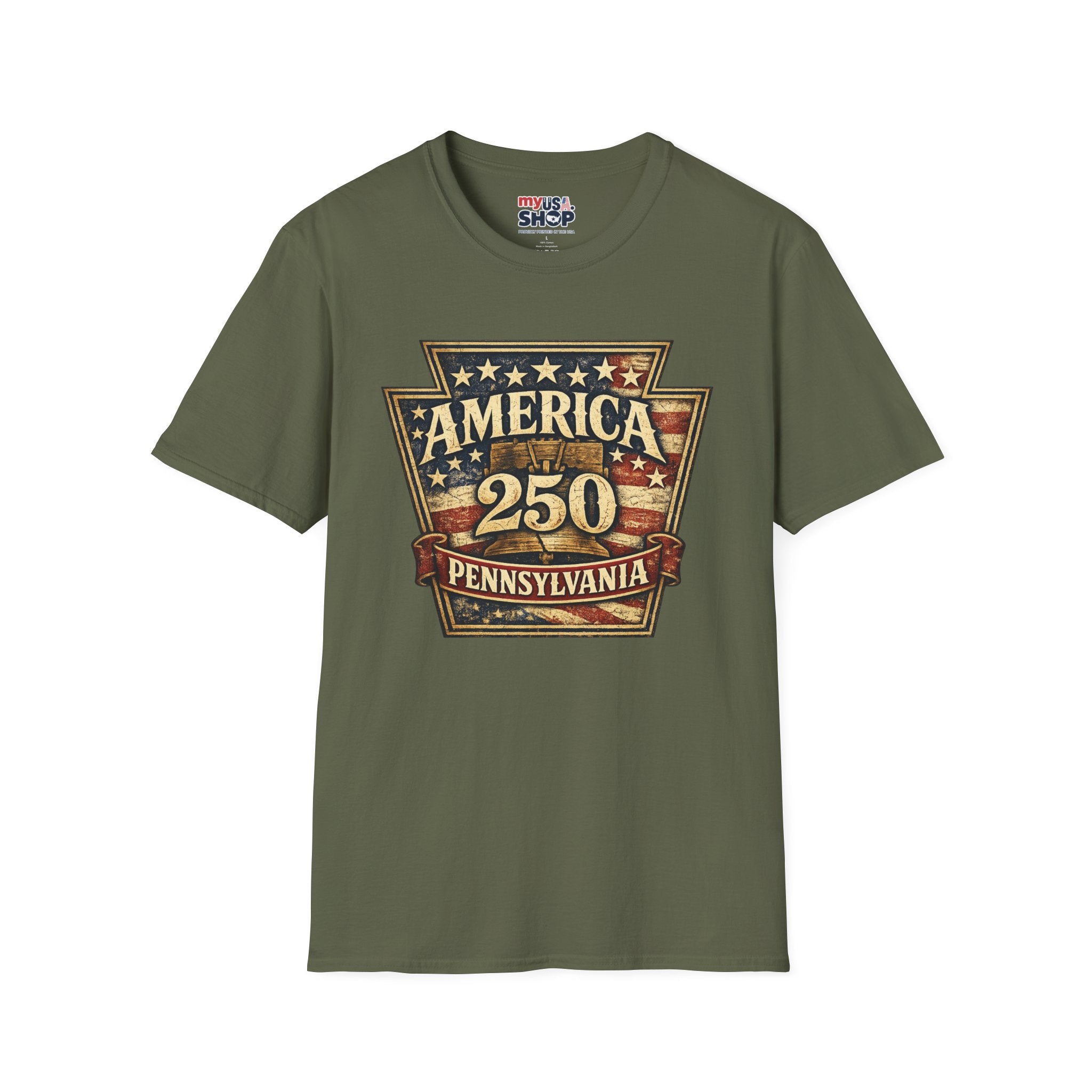 Pennsylvania America 250 Shirt — Keystone State Vintage Badge Graphic Tee