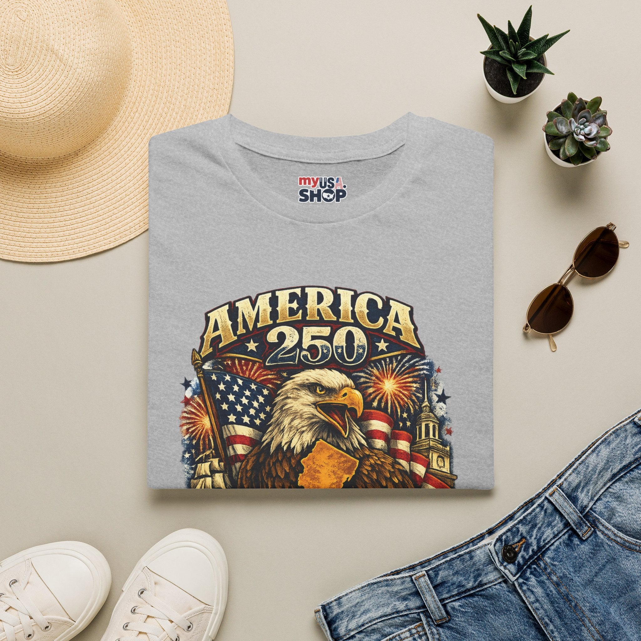 America 250 Eagle T‑Shirt — New Jersey Patriotic Tee