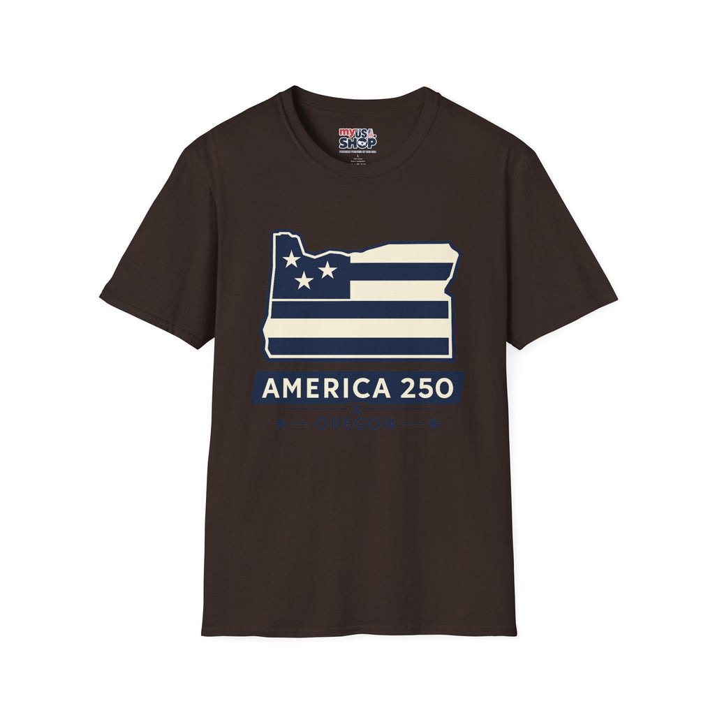 America 250 Oregon Shirt — Minimal Oregon State Flag Graphic Tee