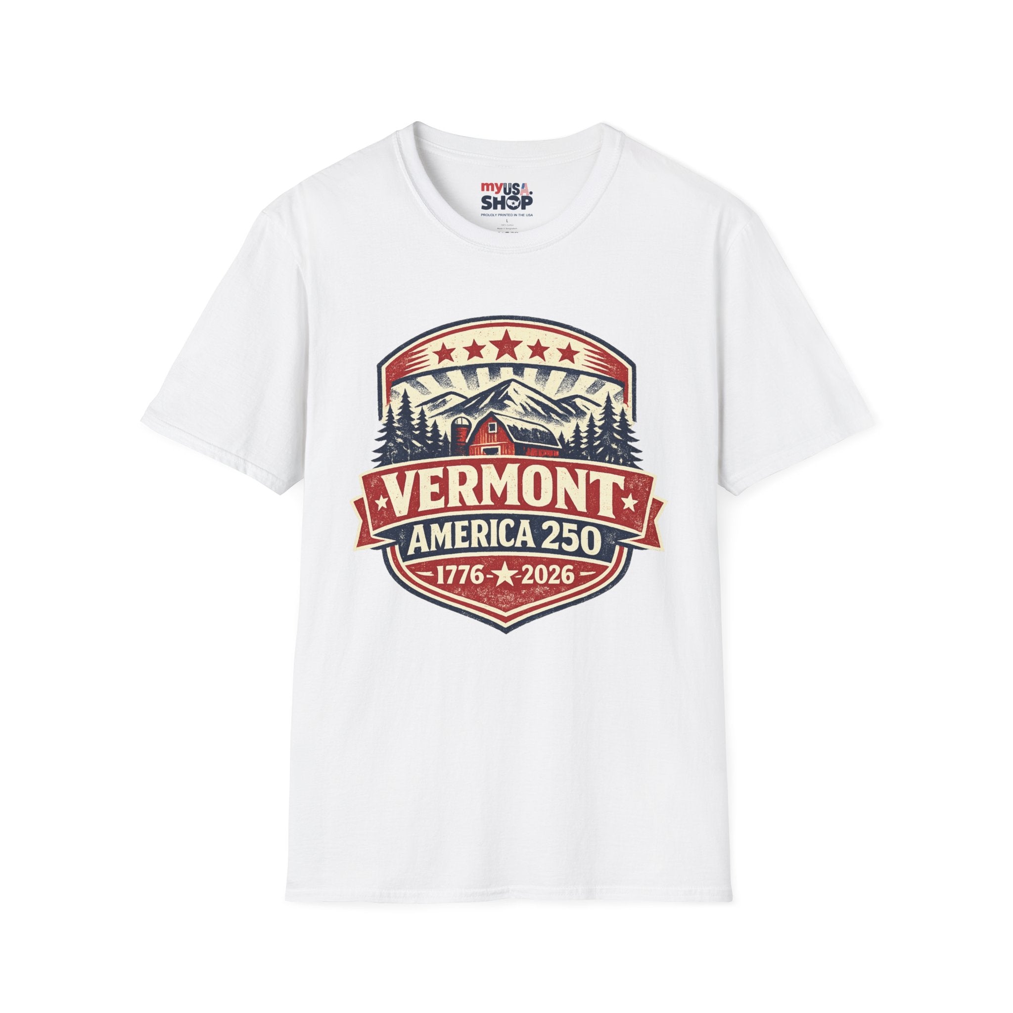 America 250 – Vermont 1776–2026 Mountain Heritage Vintage Tee Design