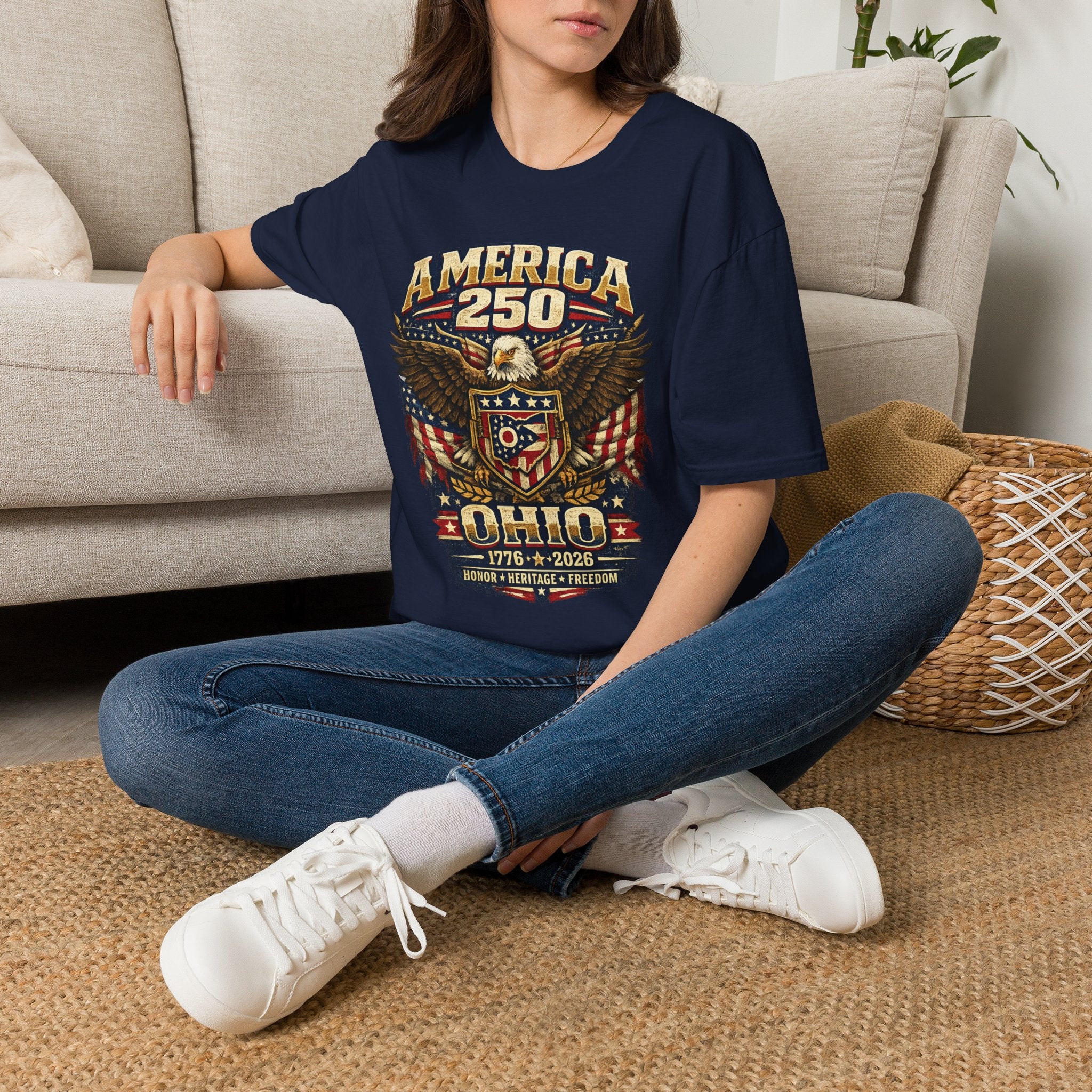 America 250 Ohio Eagle T-Shirt —1776–2026 Patriotic Tee
