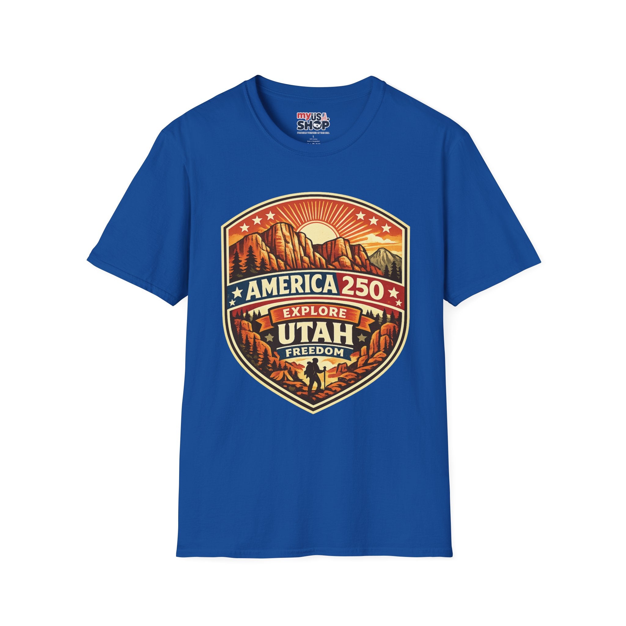 America 250 T-Shirt Utah Explore Freedom Vintage National Park Badge