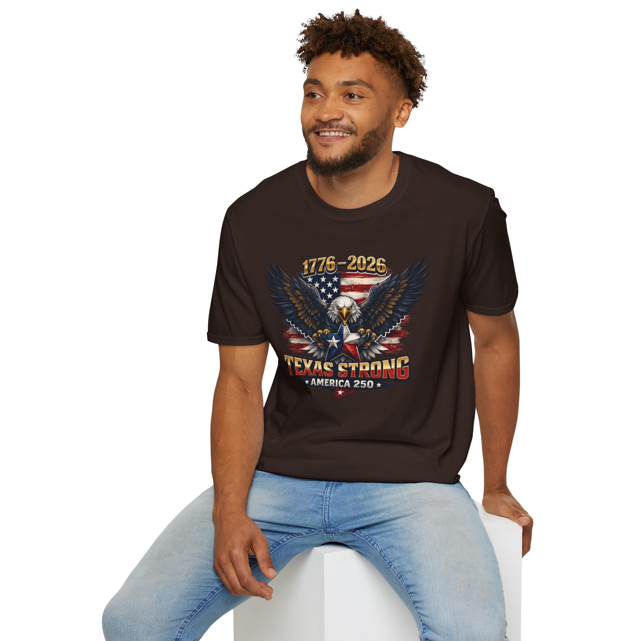 America 250 Texas Shirt — Texas Strong Patriotic Eagle Graphic Tee