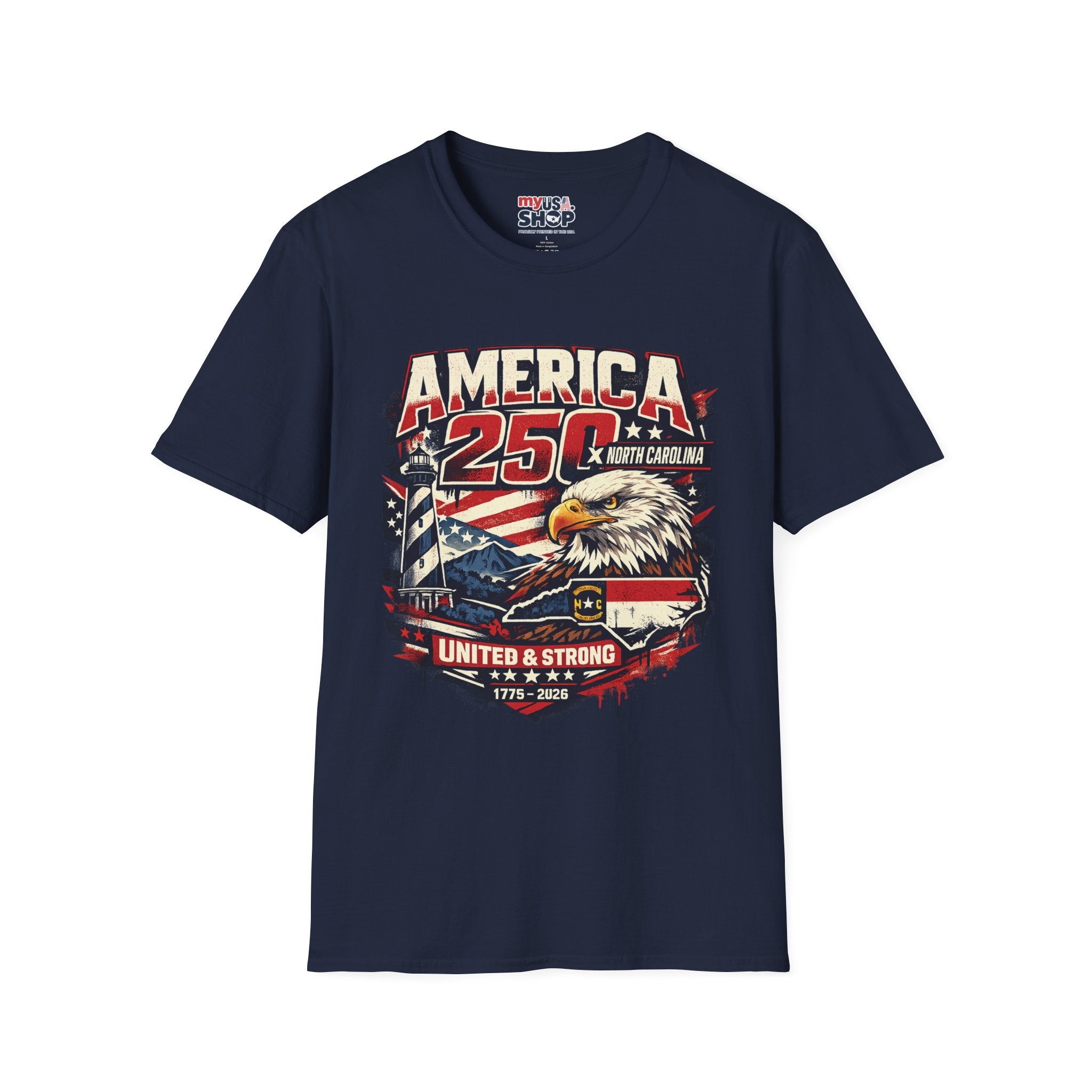 America 250 North Carolina Eagle T-Shirt — Patriotic USA 250th Anniversary Tee