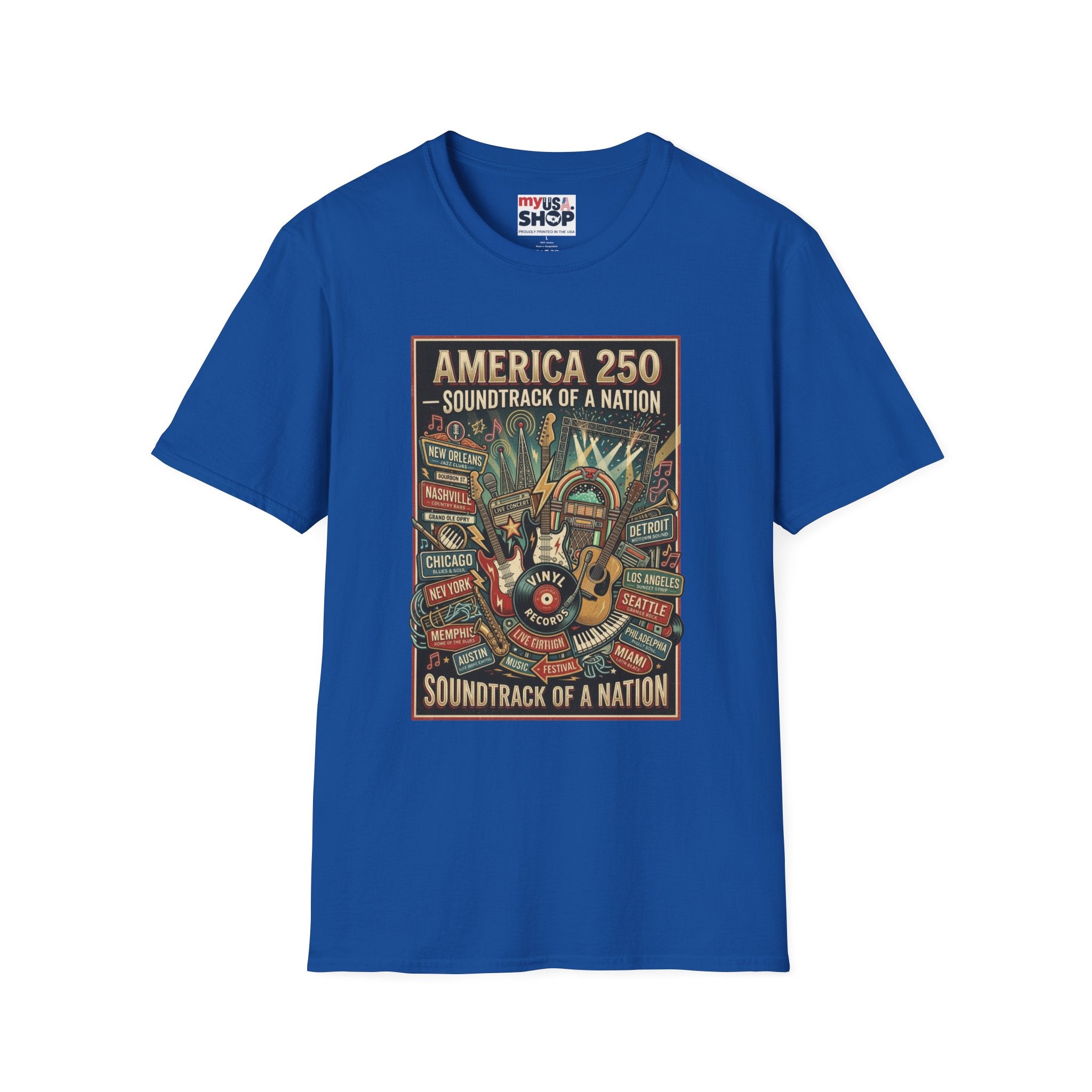 America 250 "Soundtrack of a Nation" T-Shirt — Patriotic Music Festival Tee Pop Culture