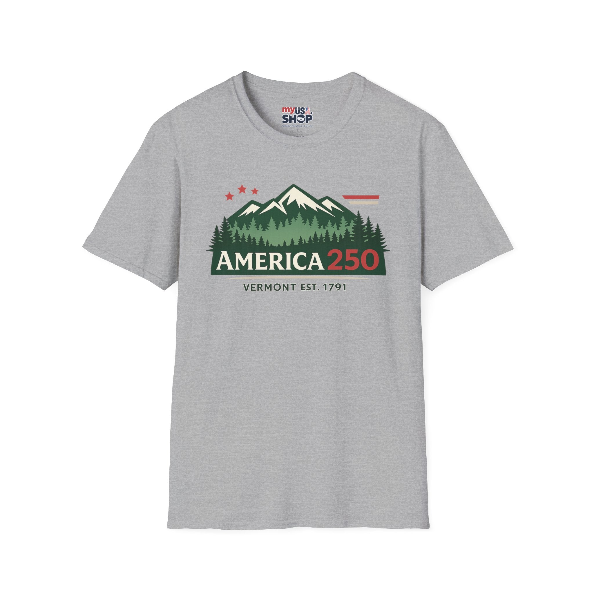 America 250 Mountain T-Shirt — Vermont 1791 Celebration Tee