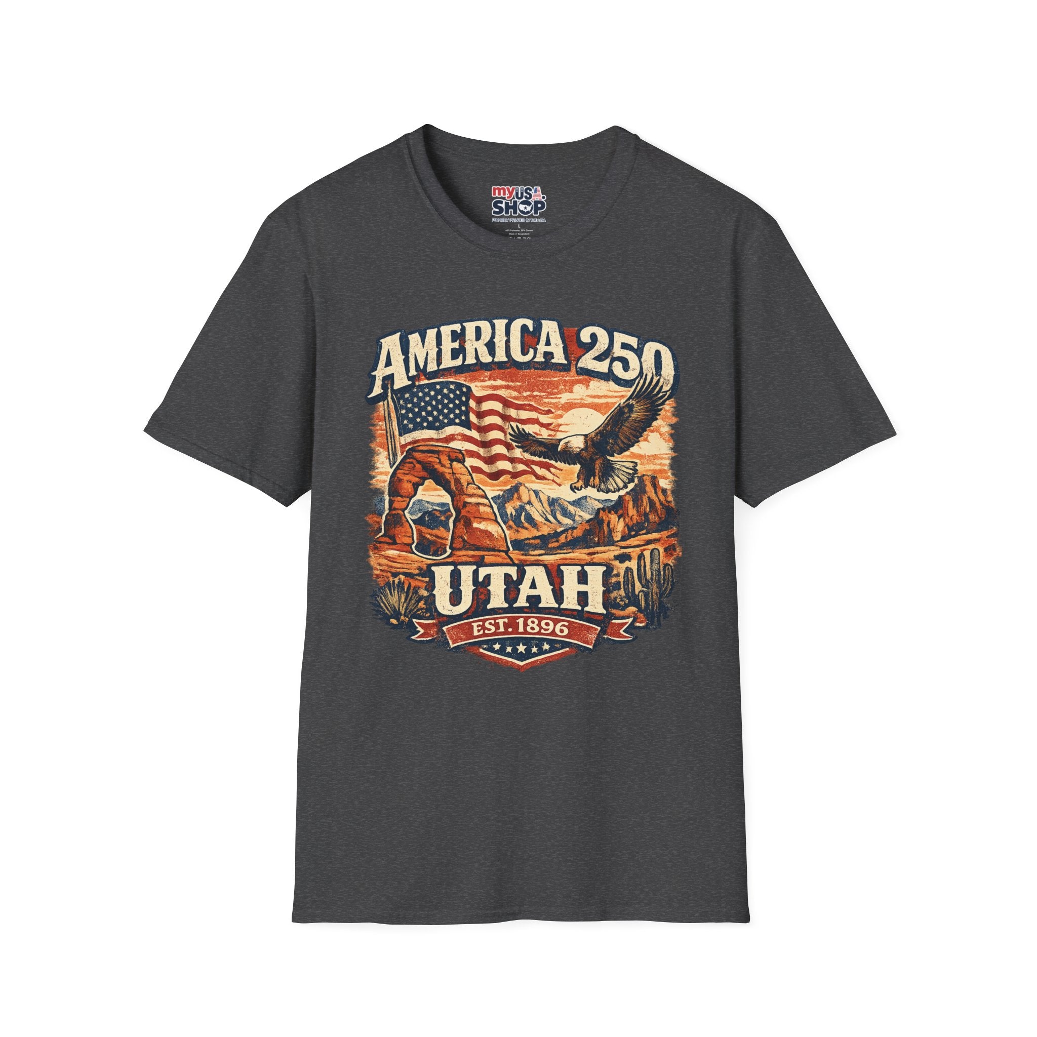 America 250 Utah Shirt — Patriotic Desert Eagle Graphic Tee