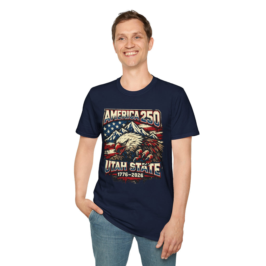 America 250 Utah State T-Shirt — Patriotic Eagle Mountain Graphic Tee
