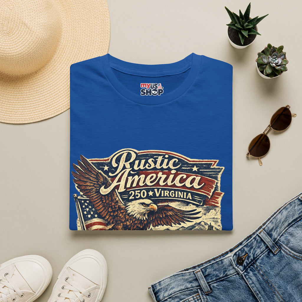America 250 Virginia Eagle T‑Shirt — Heritage & Freedom Vintage Design