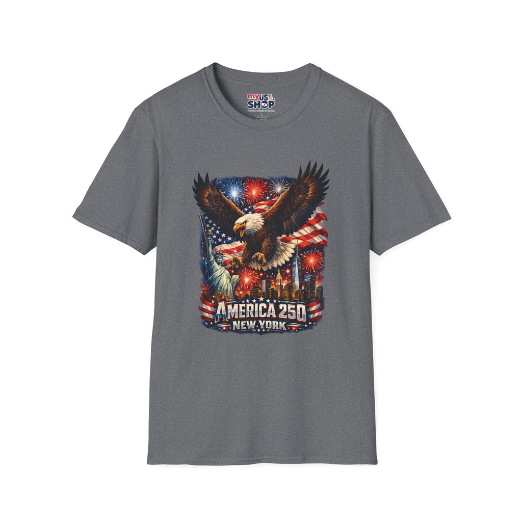 America 250 Patriotic Eagle T-Shirt — New York Fireworks Design